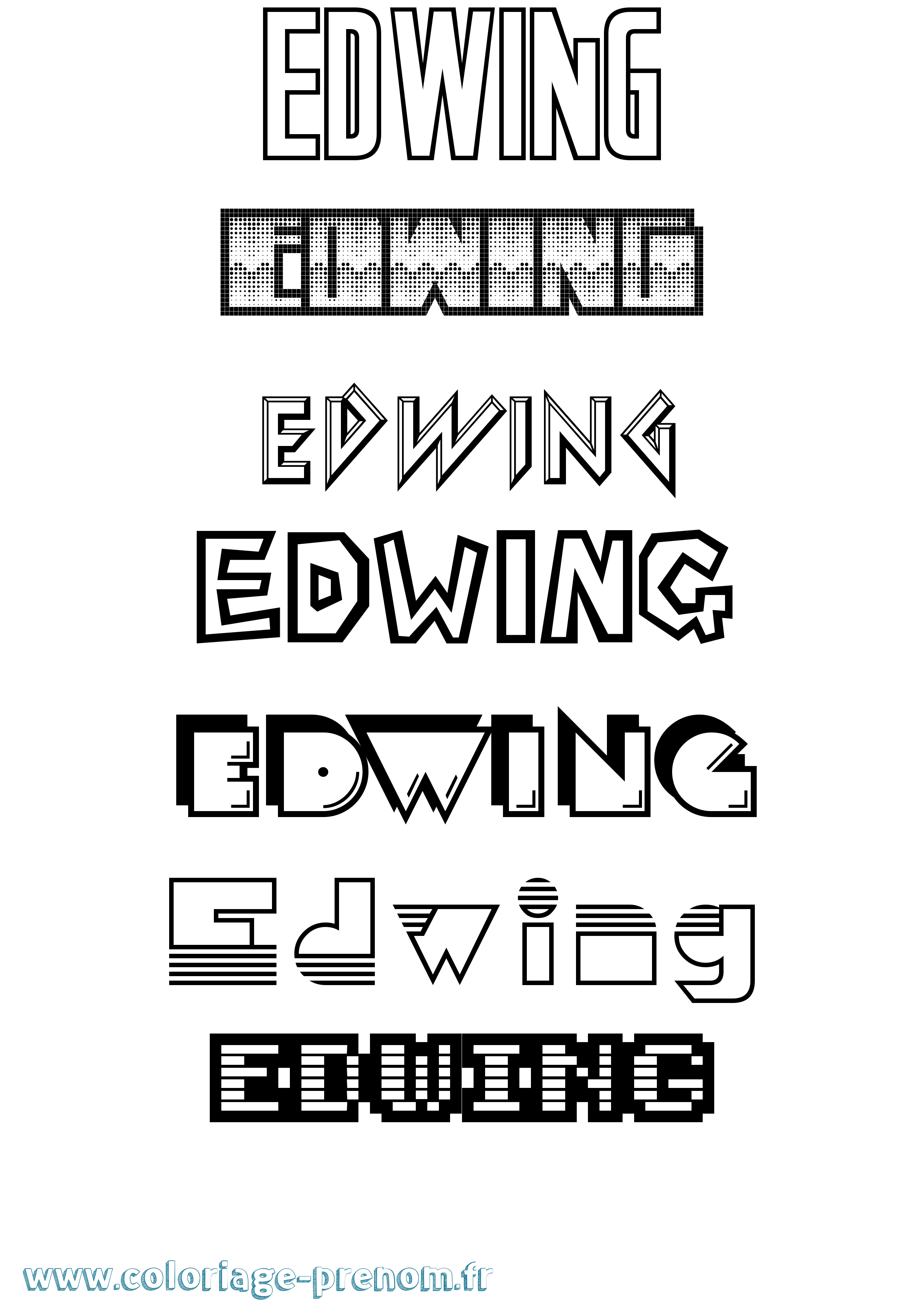 Coloriage Edwing Jeux Vidéos Coloriage prénom Edwing Jeux Vidéos