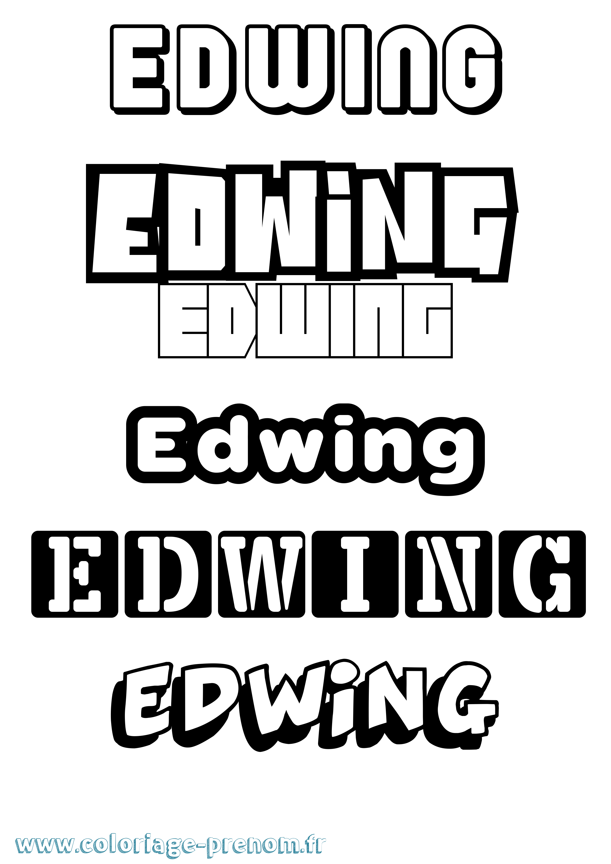 Coloriage Edwing Simple Coloriage prénom Edwing Simple