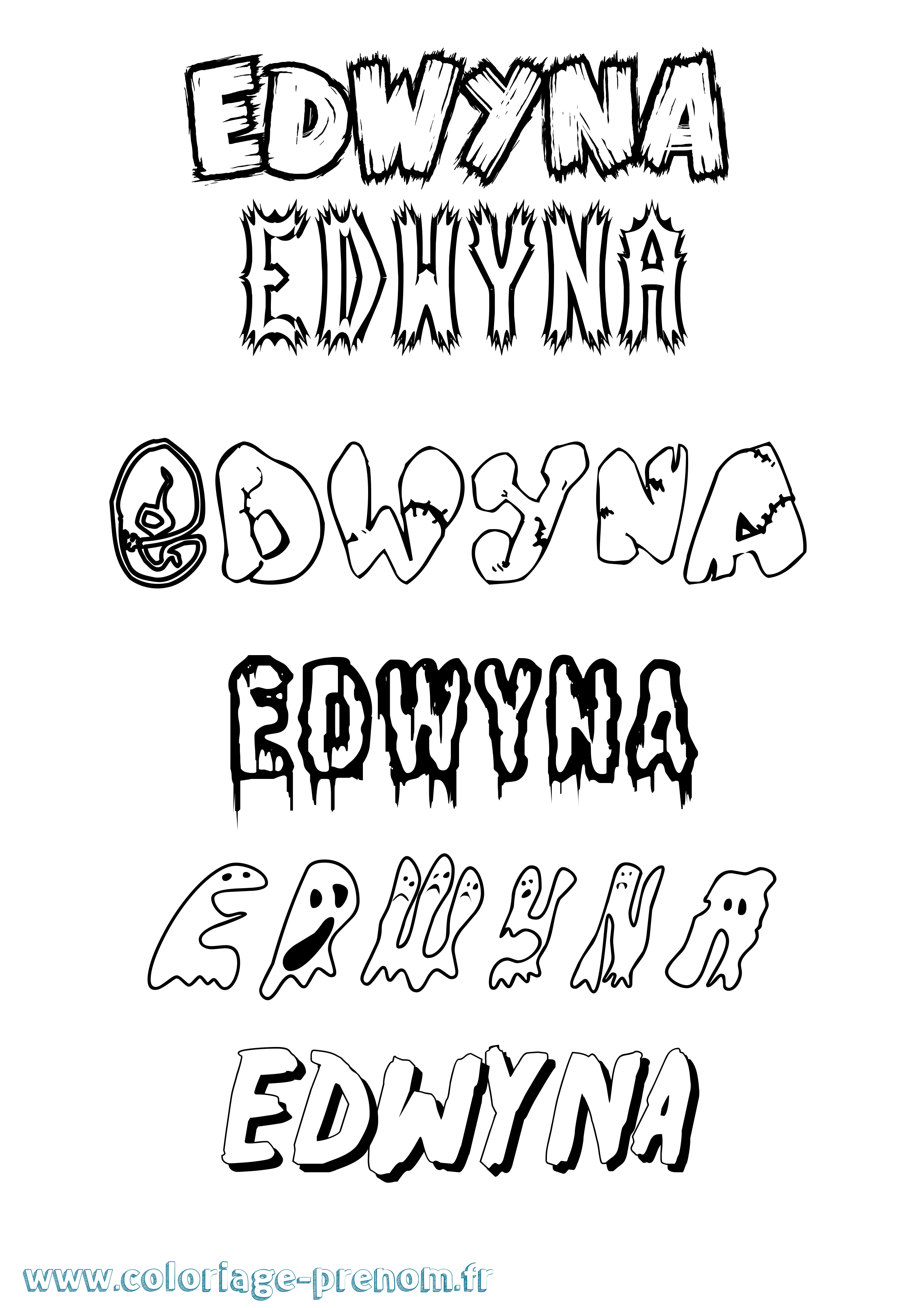 Coloriage Edwyna Frisson Coloriage prénom Edwyna Frisson