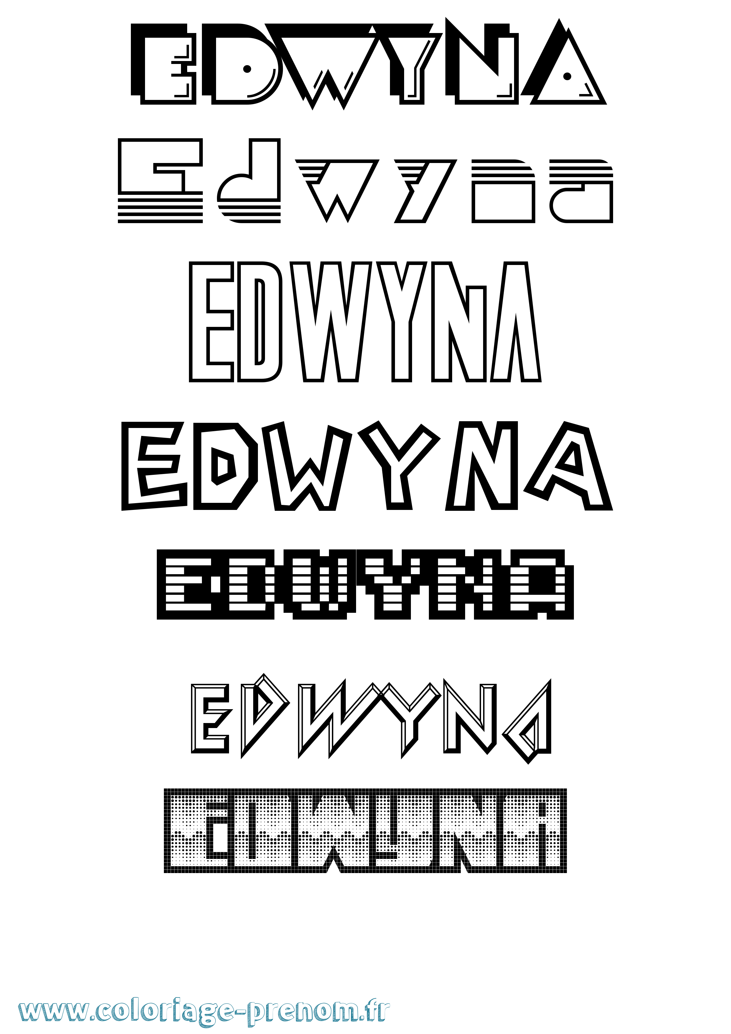 Coloriage Edwyna Jeux Vidéos Coloriage prénom Edwyna Jeux Vidéos
