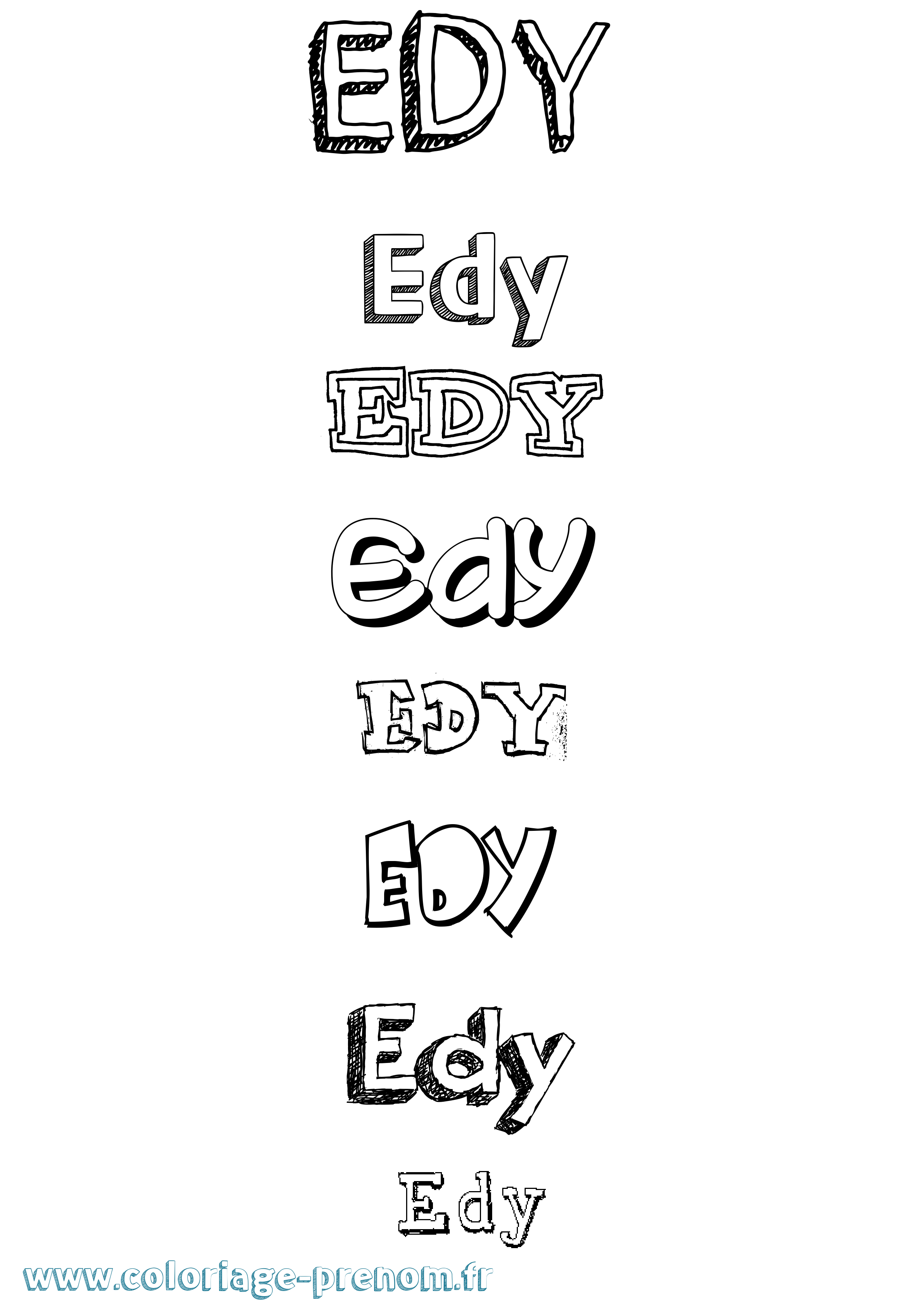 Coloriage Edy Dessiné Coloriage prénom Edy Dessiné