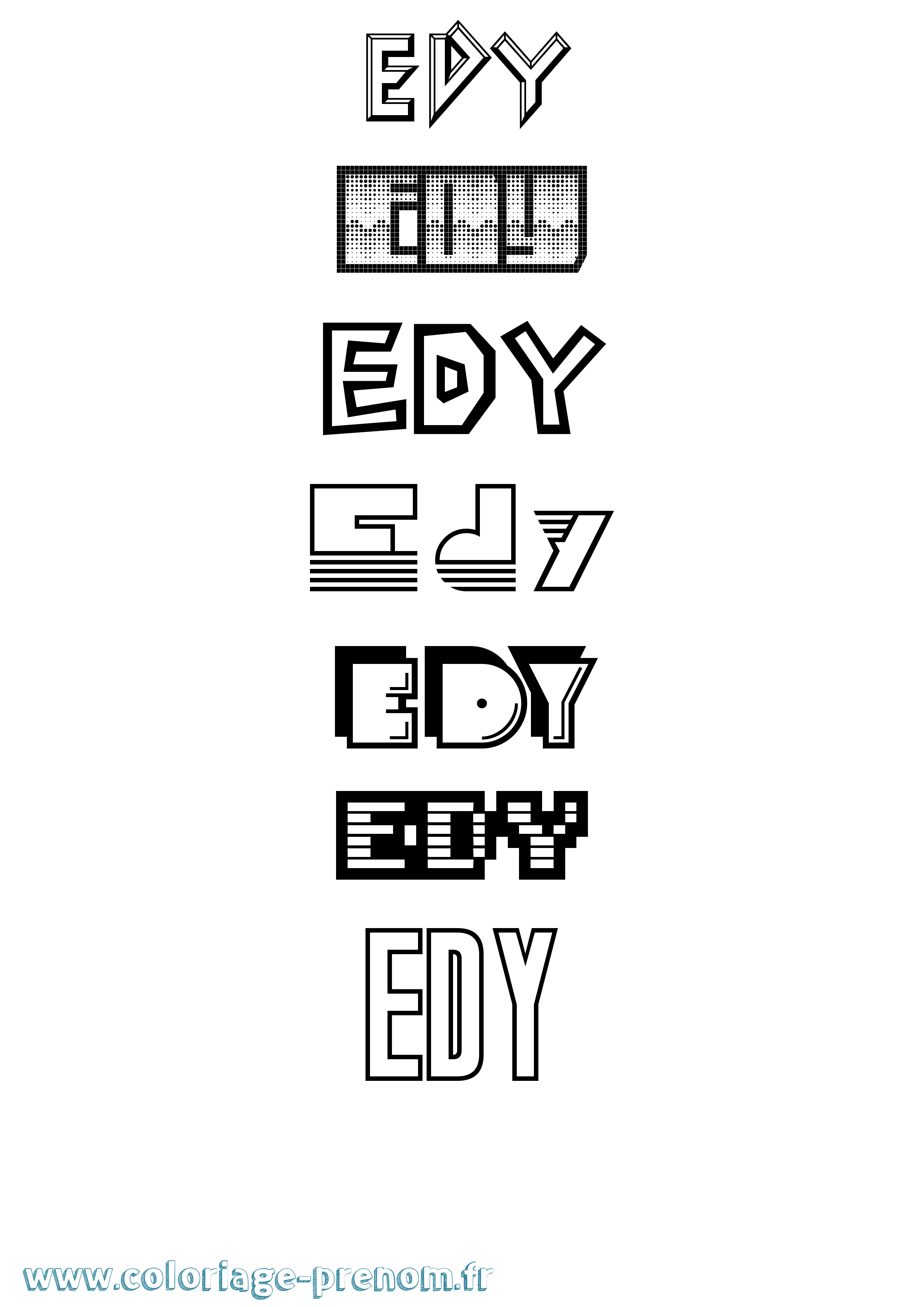 Coloriage Edy Jeux Vidéos Coloriage prénom Edy Jeux Vidéos