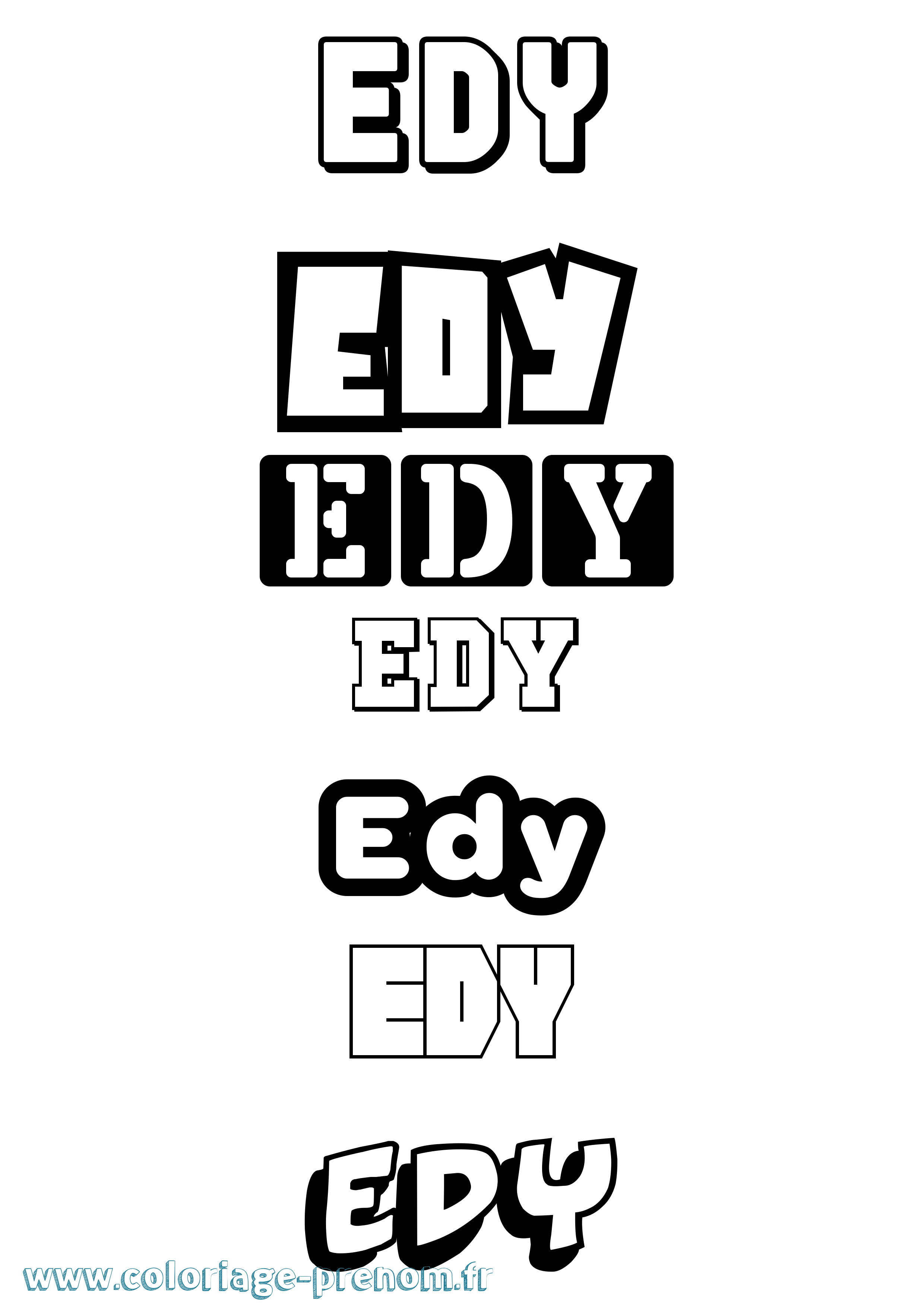 Coloriage prénom Edy Simple