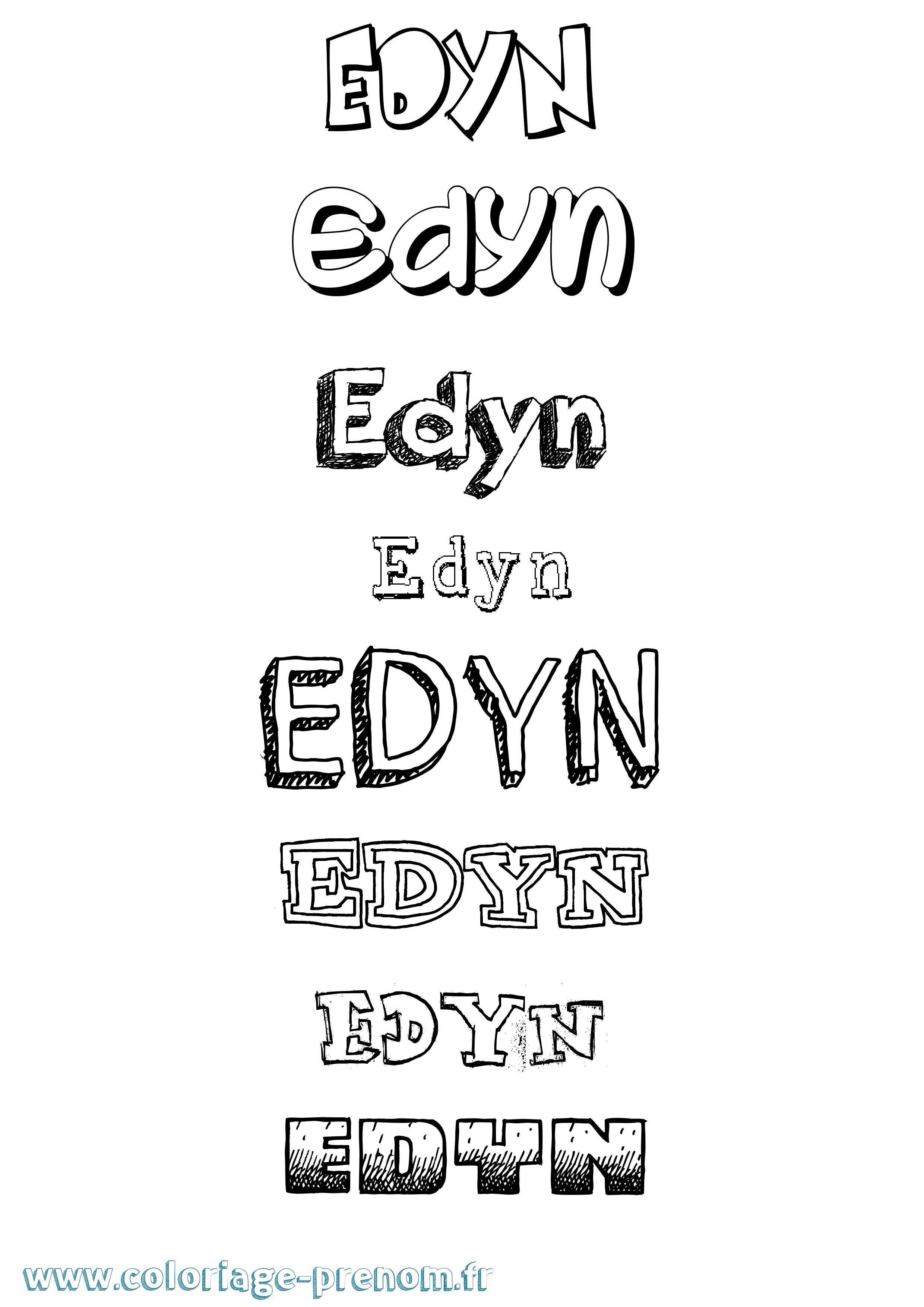 Coloriage prénom Edyn Dessiné