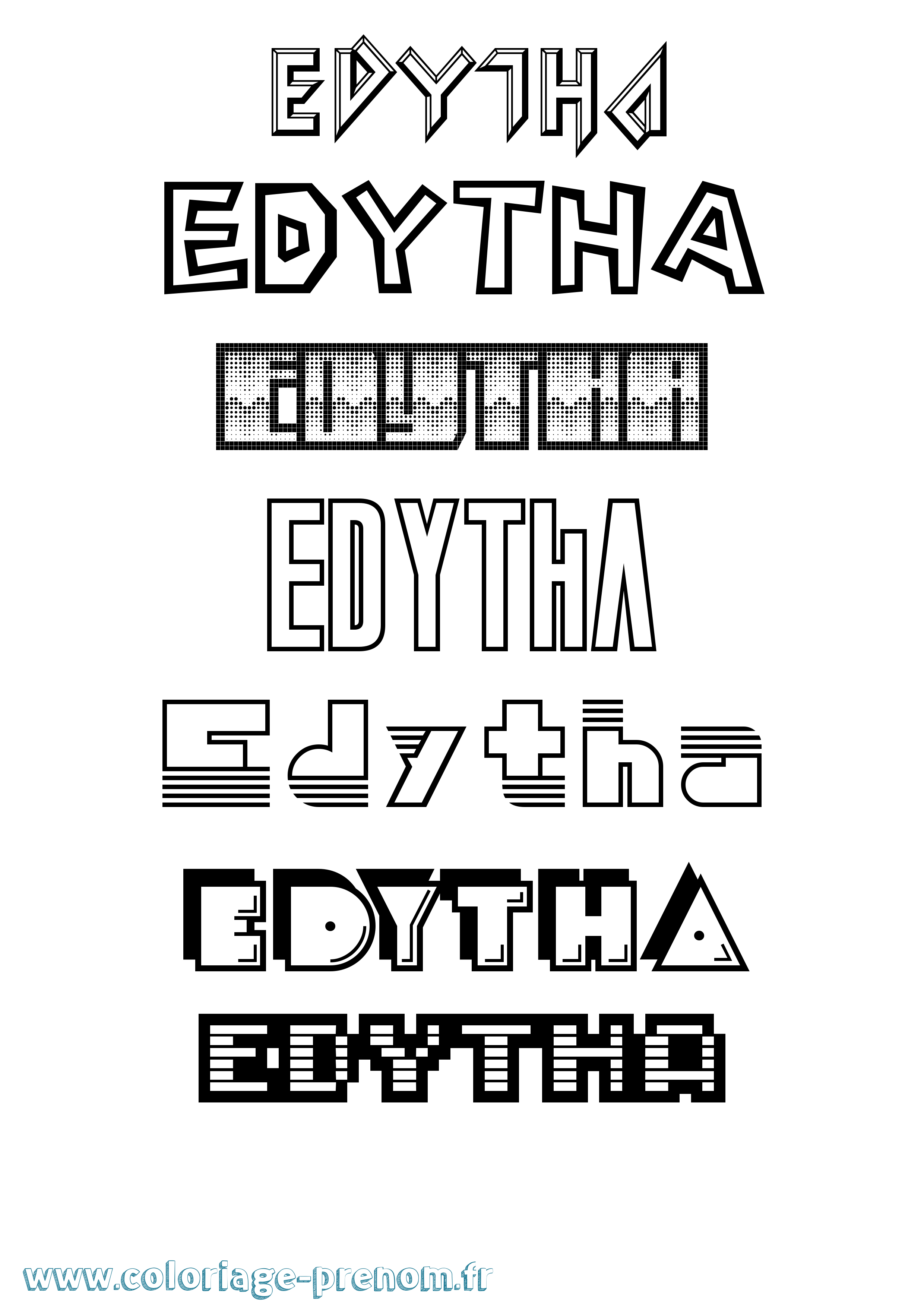 Coloriage prénom Edytha Jeux Vidéos