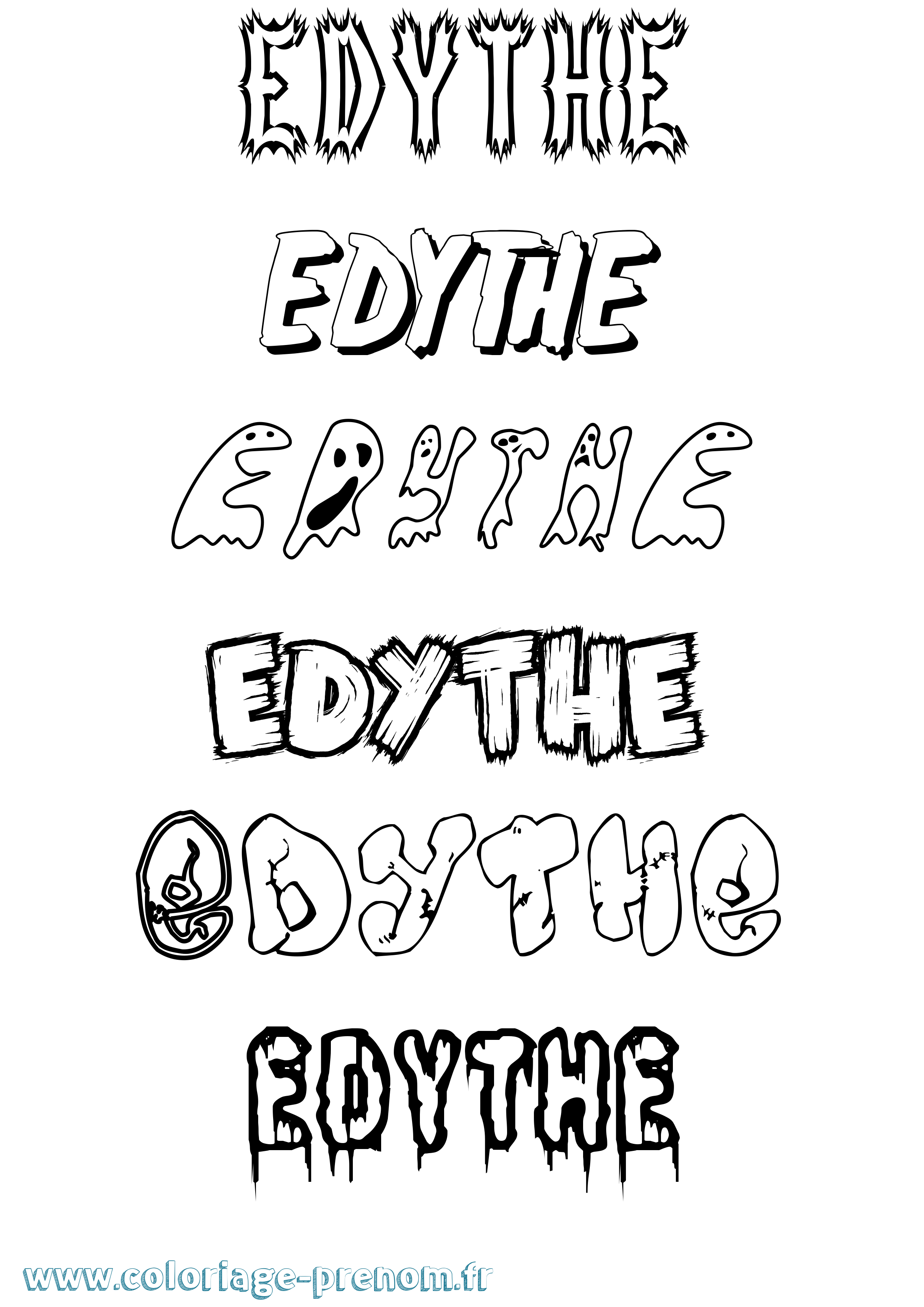 Coloriage Edythe Frisson Coloriage prénom Edythe Frisson
