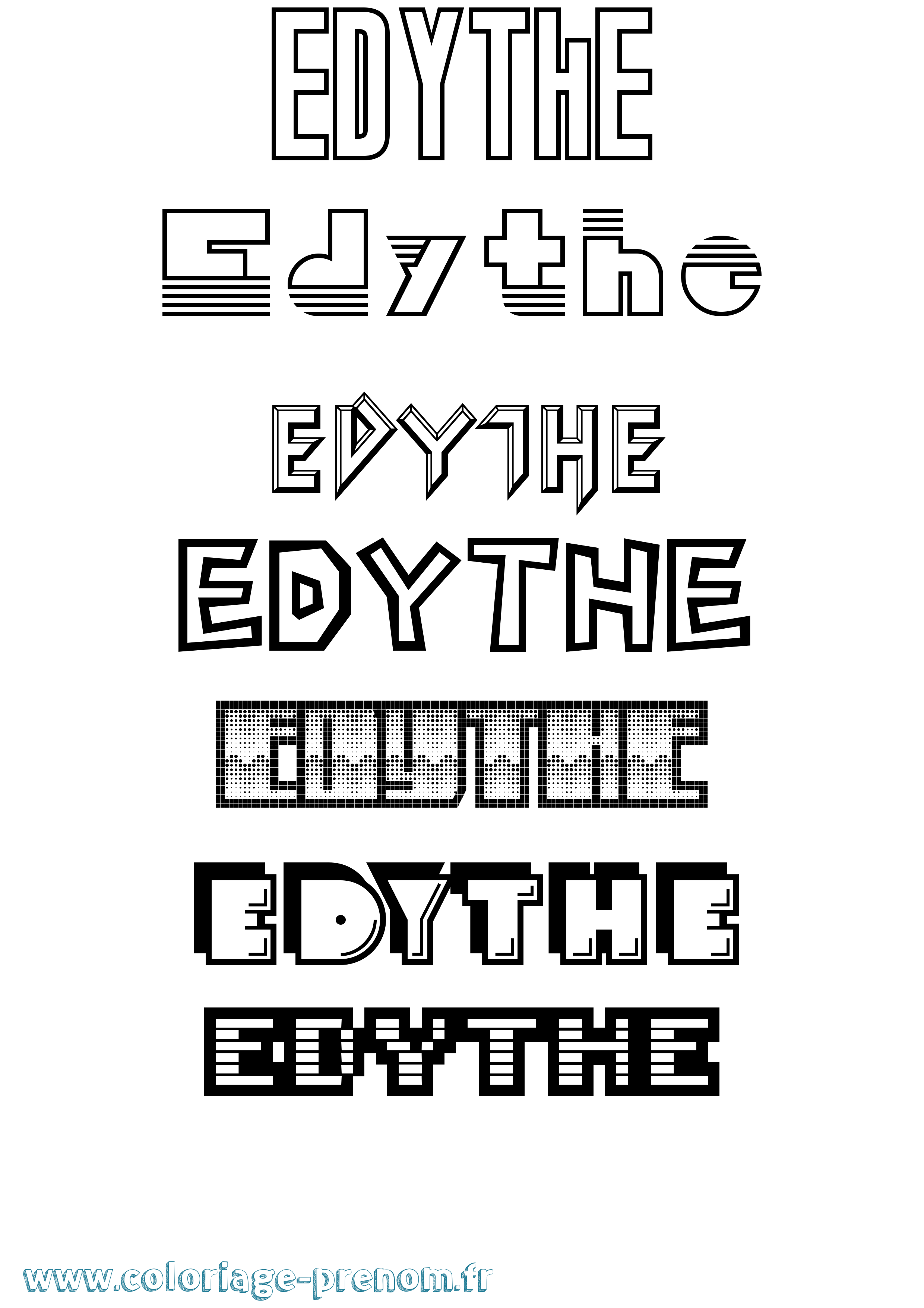 Coloriage Edythe Jeux Vidéos Coloriage prénom Edythe Jeux Vidéos