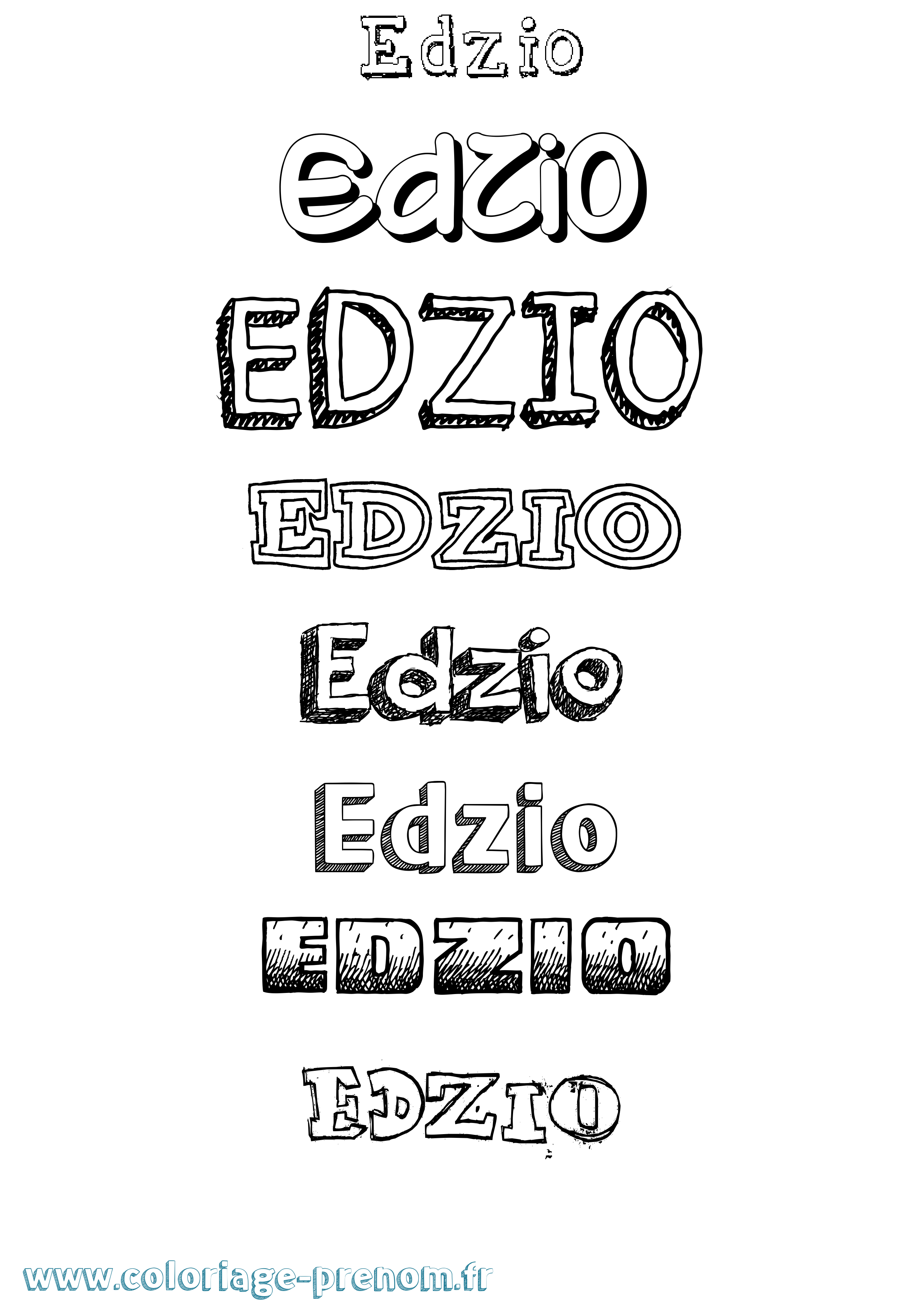 Coloriage prénom Edzio Dessiné
