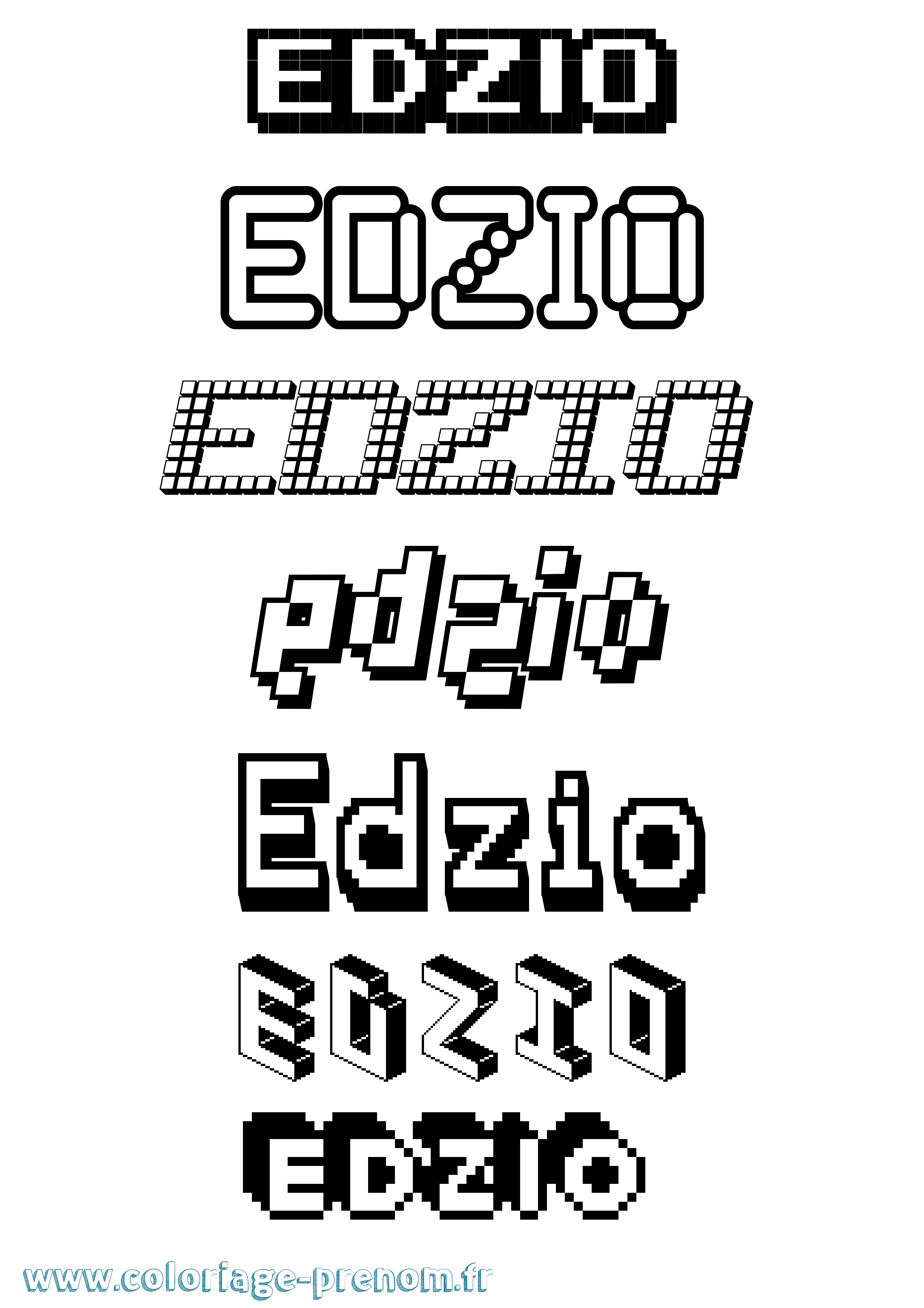 Coloriage prénom Edzio Pixel
