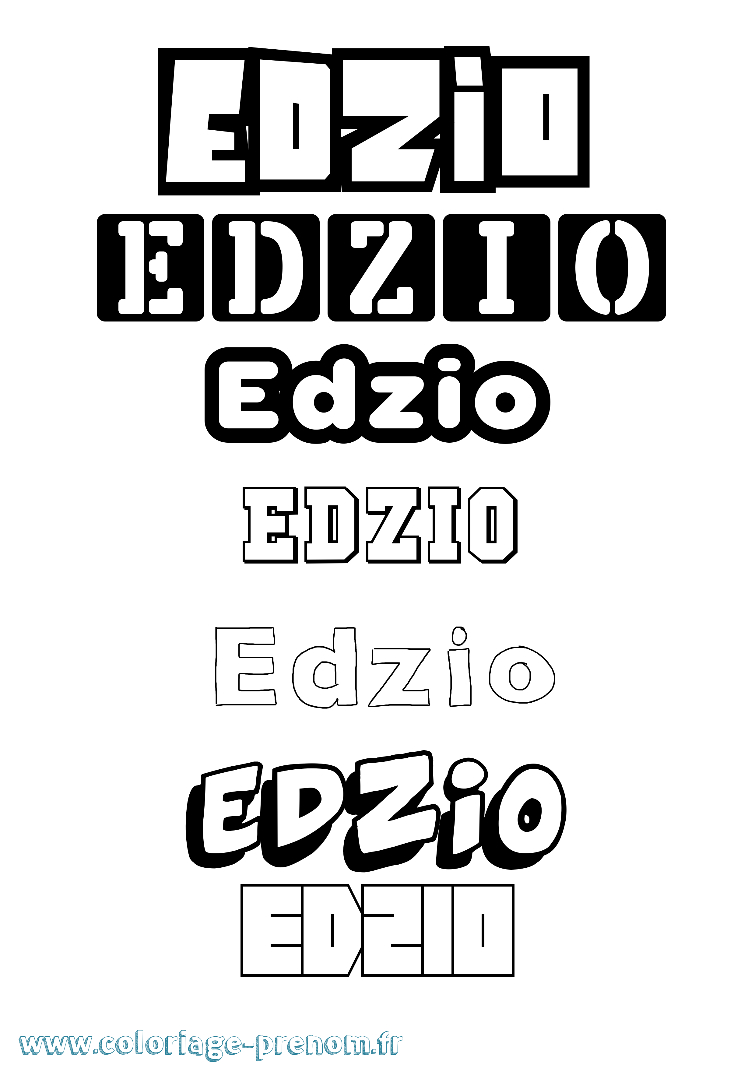 Coloriage prénom Edzio Simple