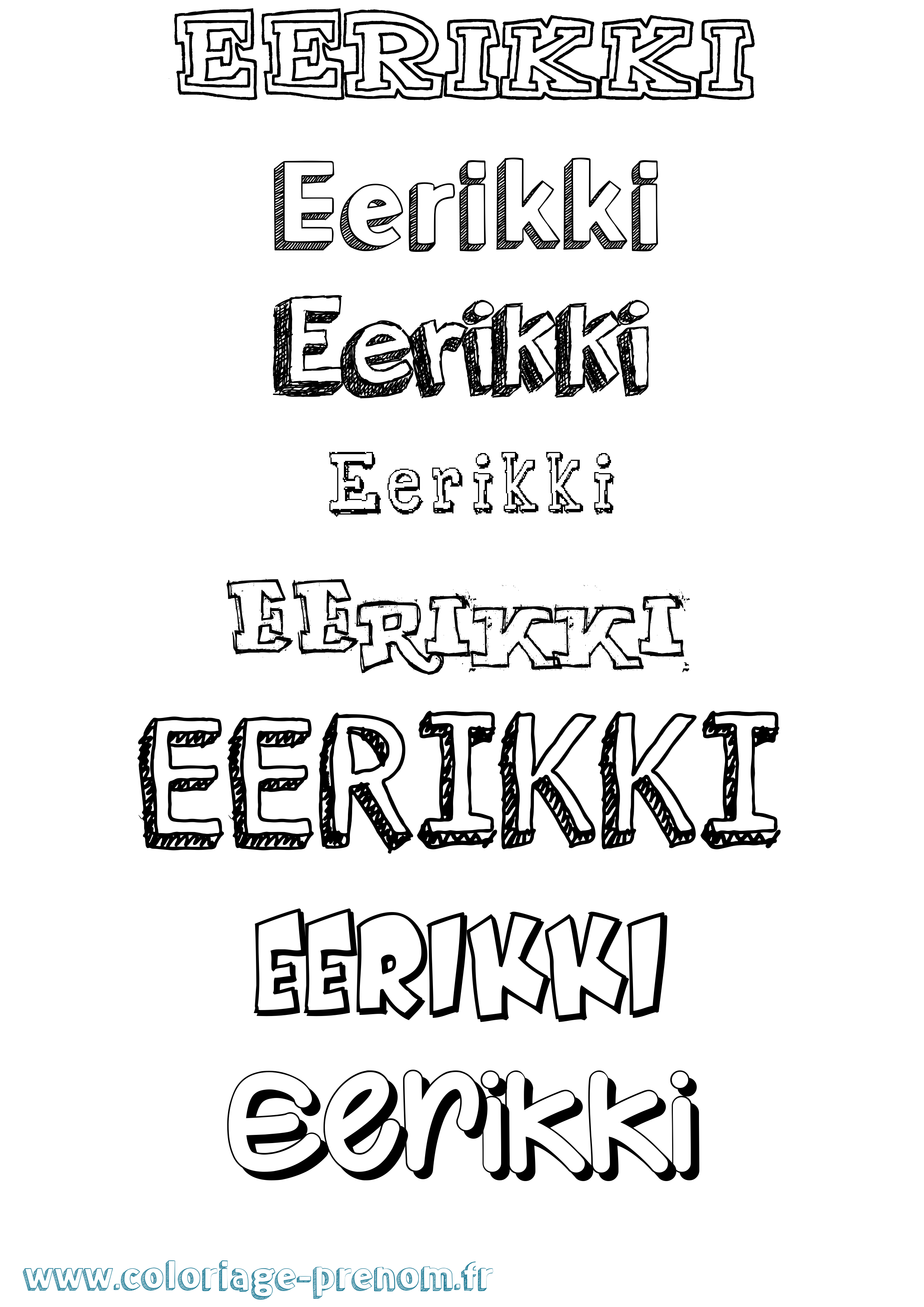 Coloriage prénom Eerikki Dessiné