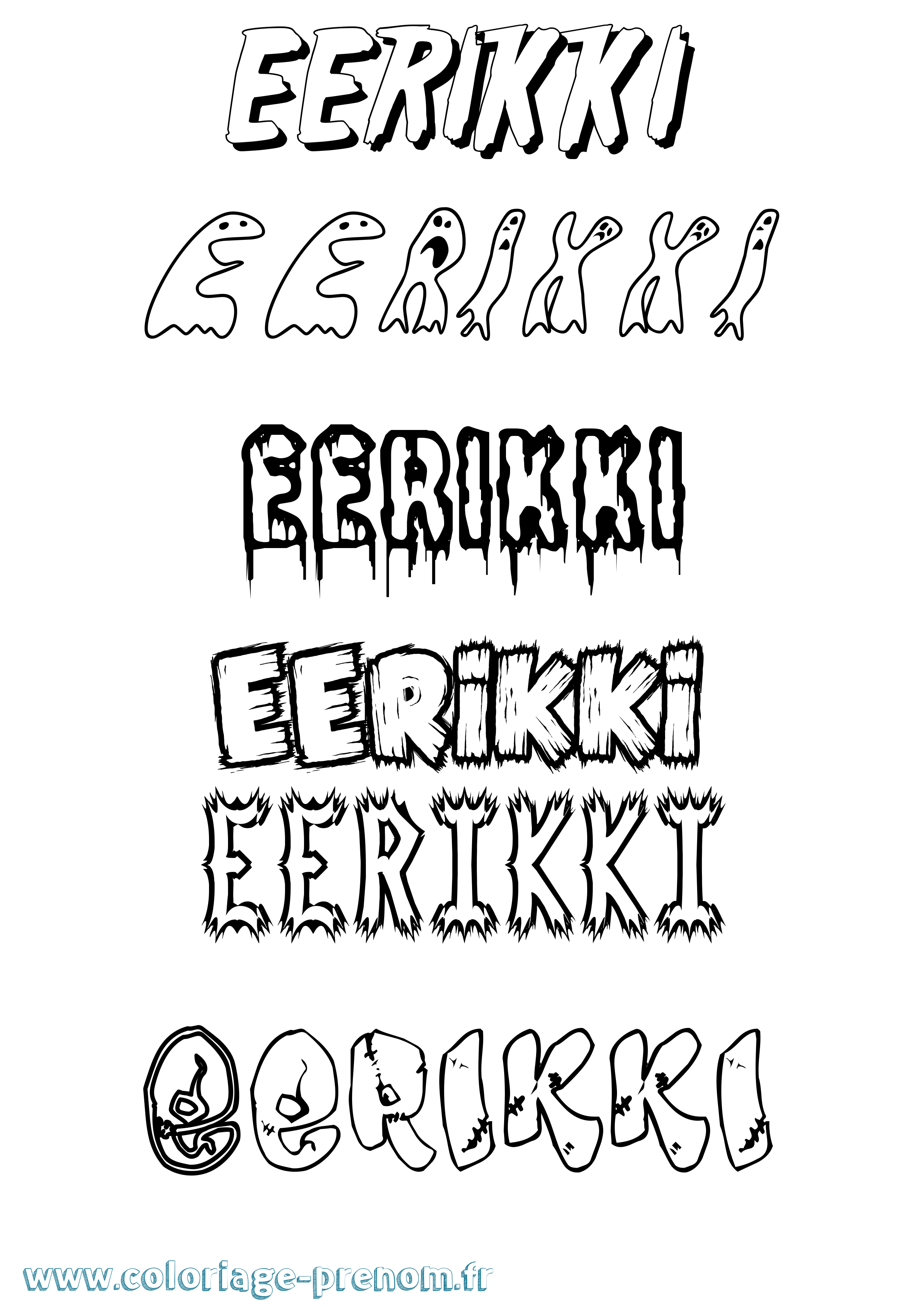Coloriage prénom Eerikki Frisson