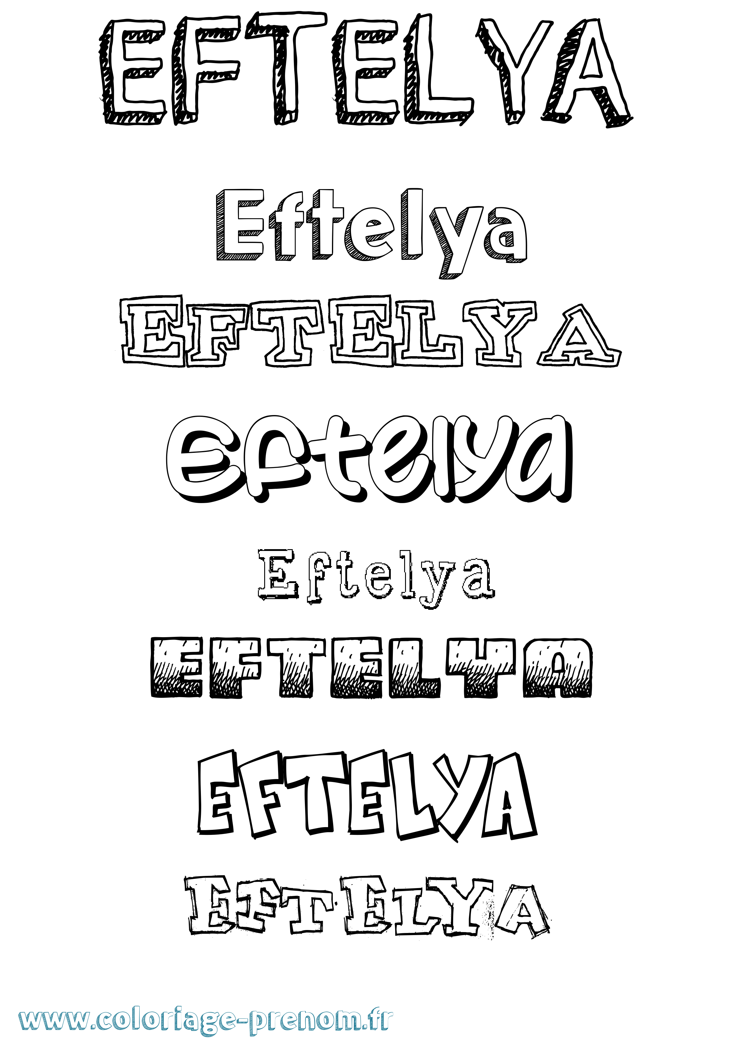 Coloriage prénom Eftelya Dessiné