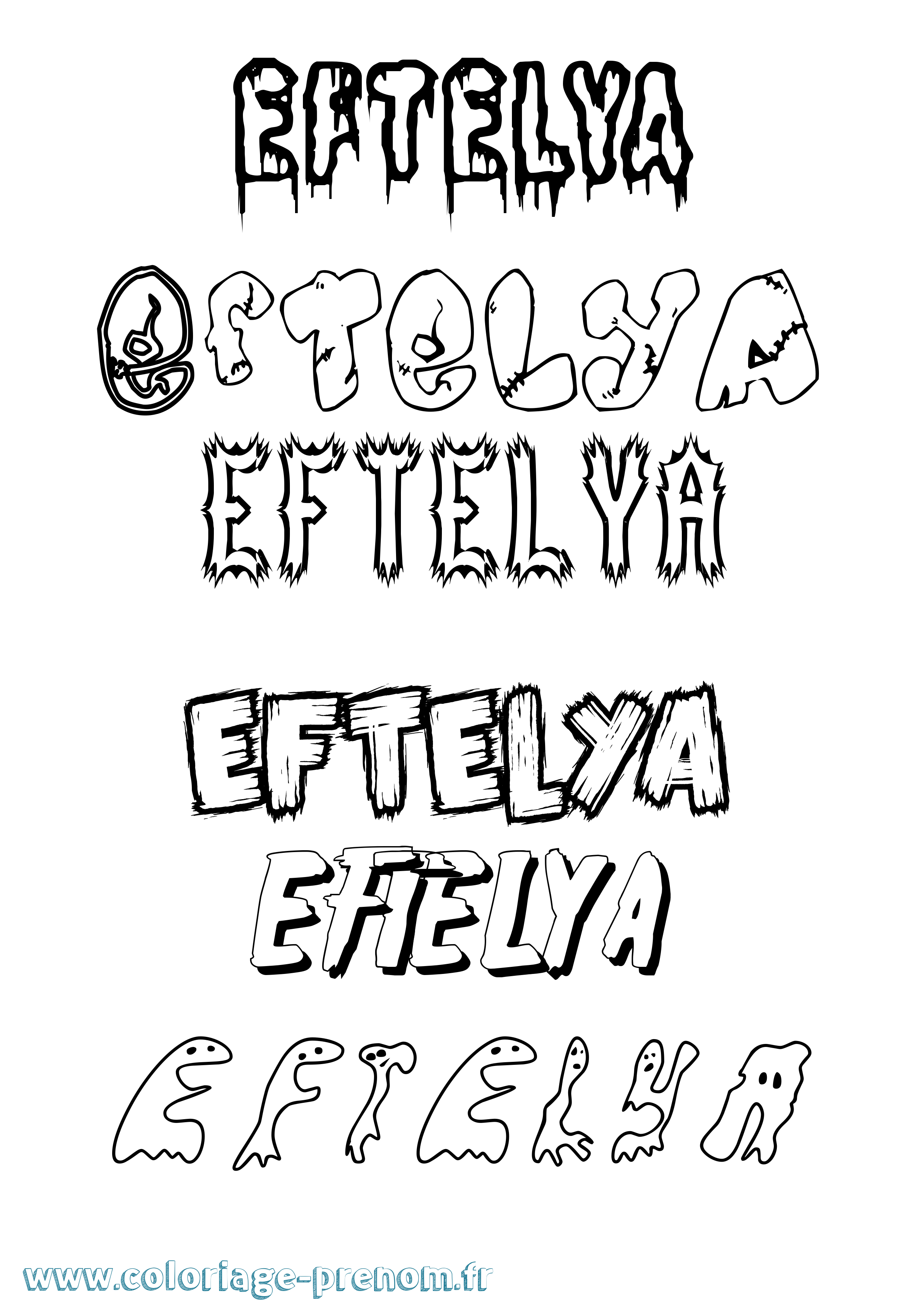 Coloriage prénom Eftelya Frisson