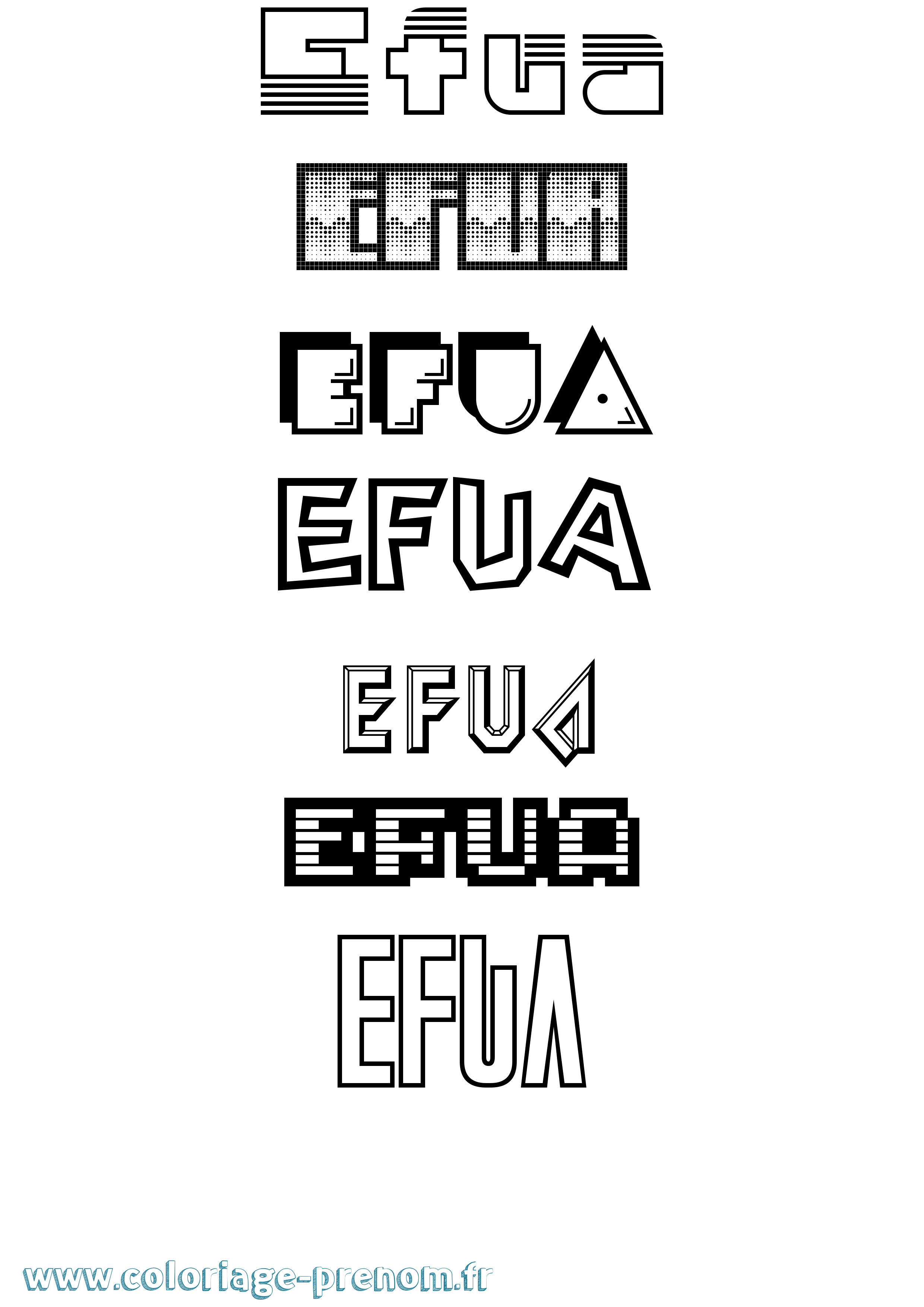 Coloriage prénom Efua Jeux Vidéos