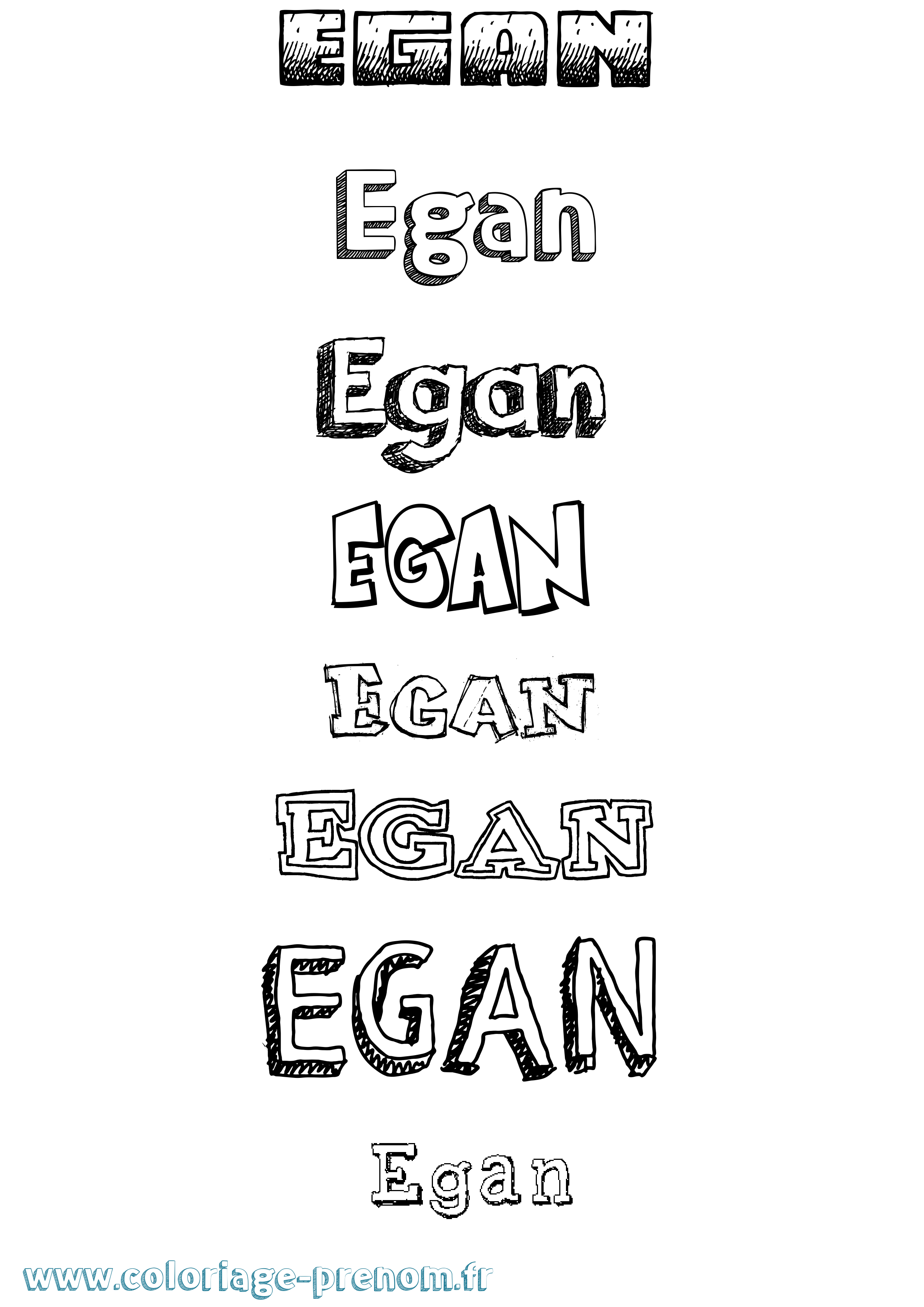 Coloriage prénom Egan Dessiné