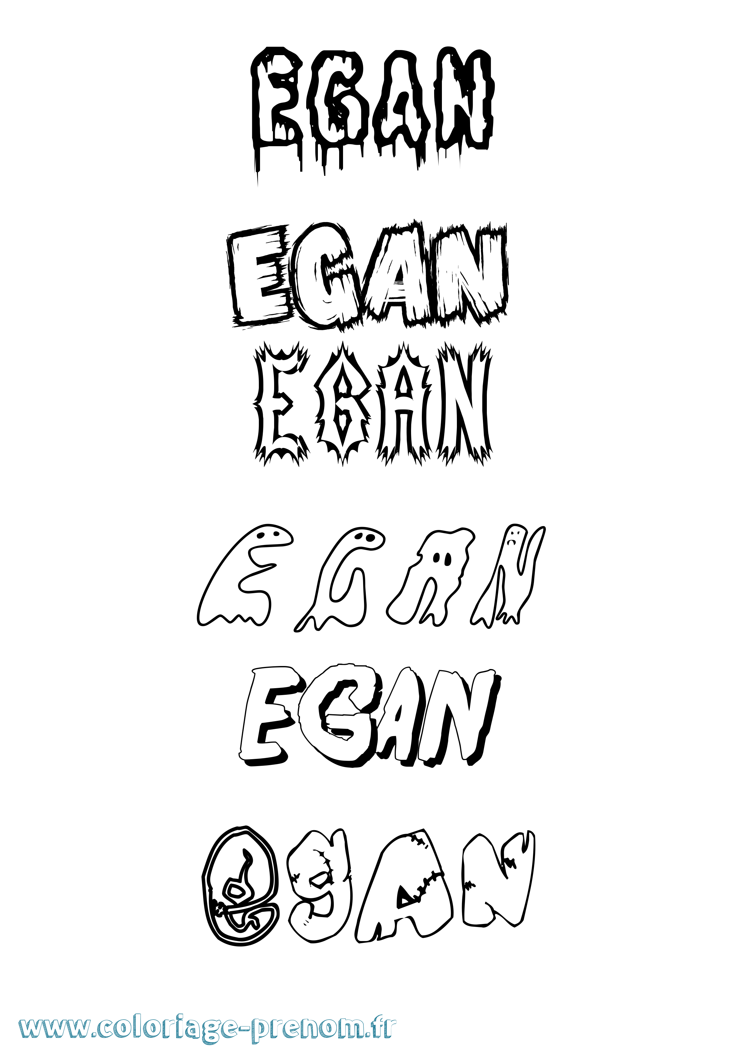 Coloriage prénom Egan Frisson