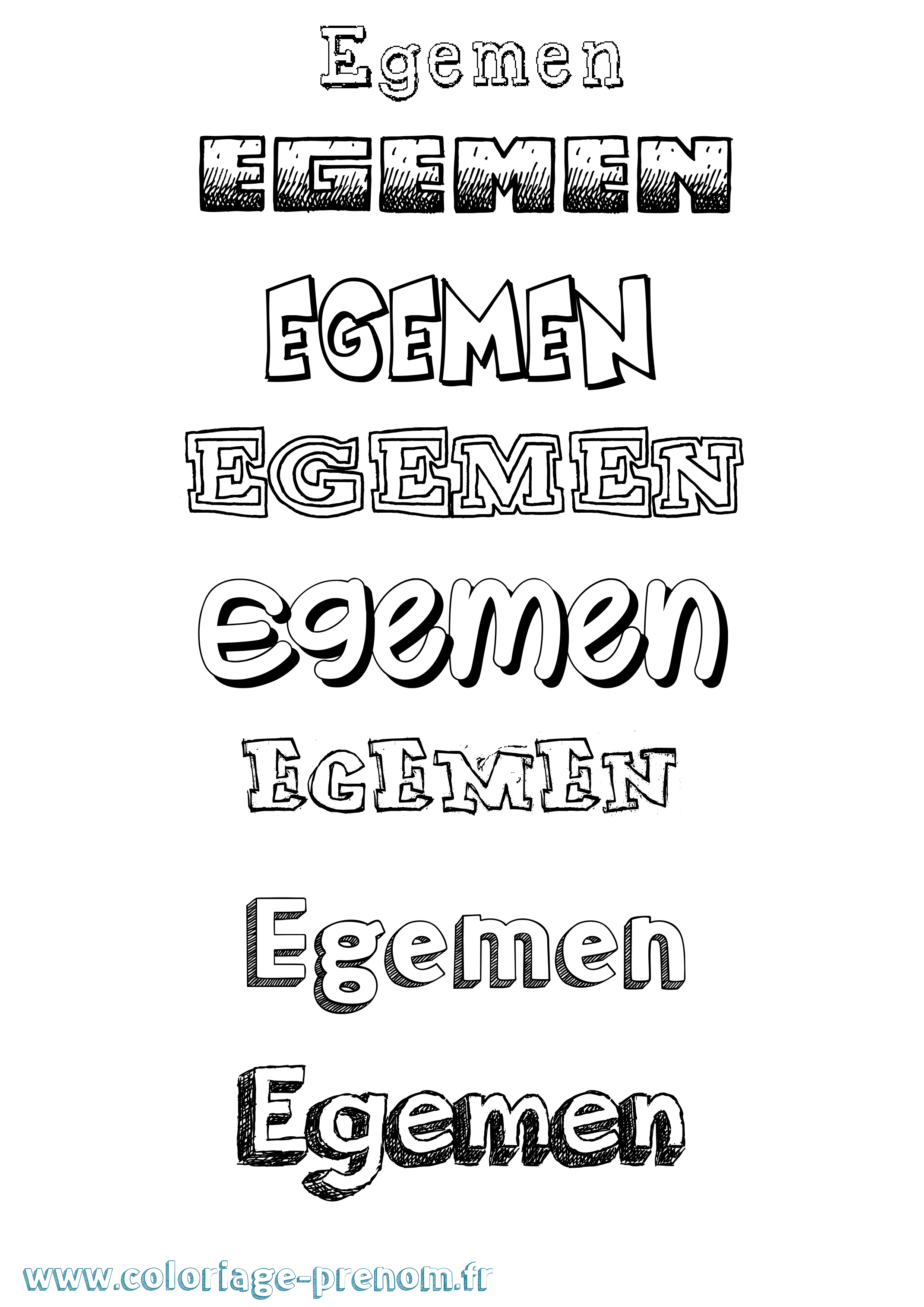 Coloriage prénom Egemen Dessiné