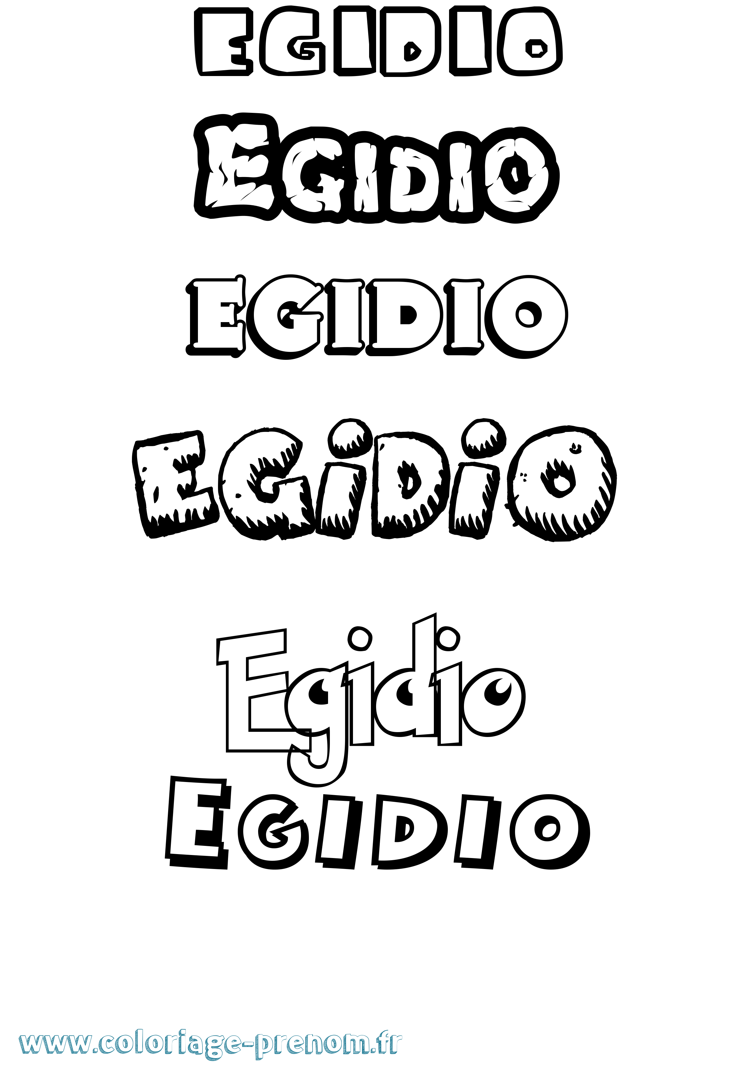 Coloriage prénom Egidio Dessin Animé