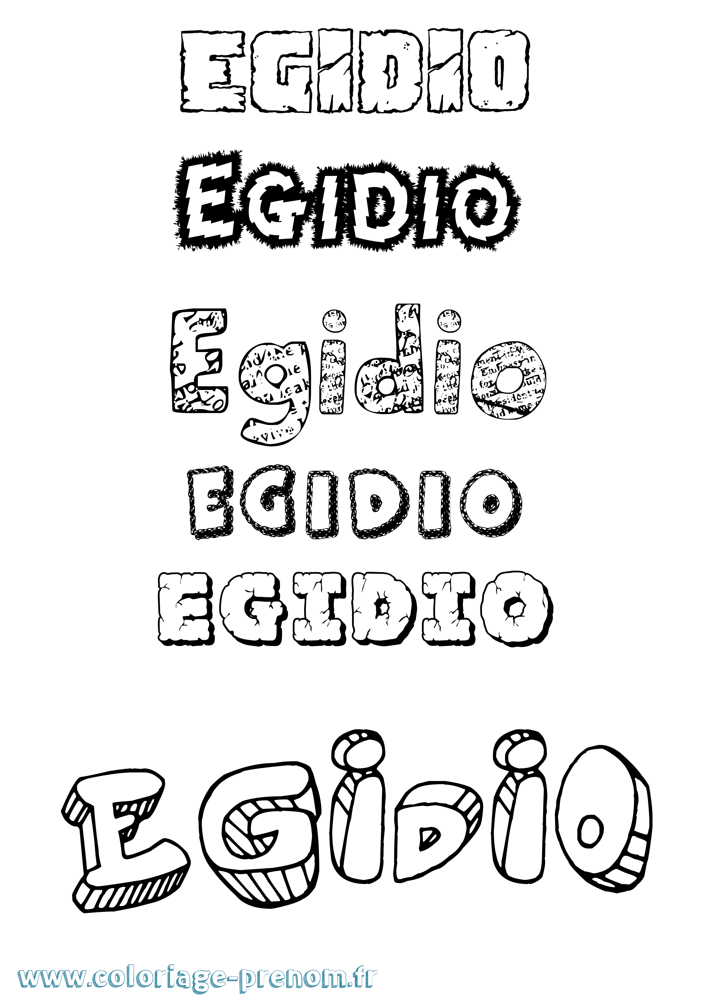 Coloriage prénom Egidio Destructuré