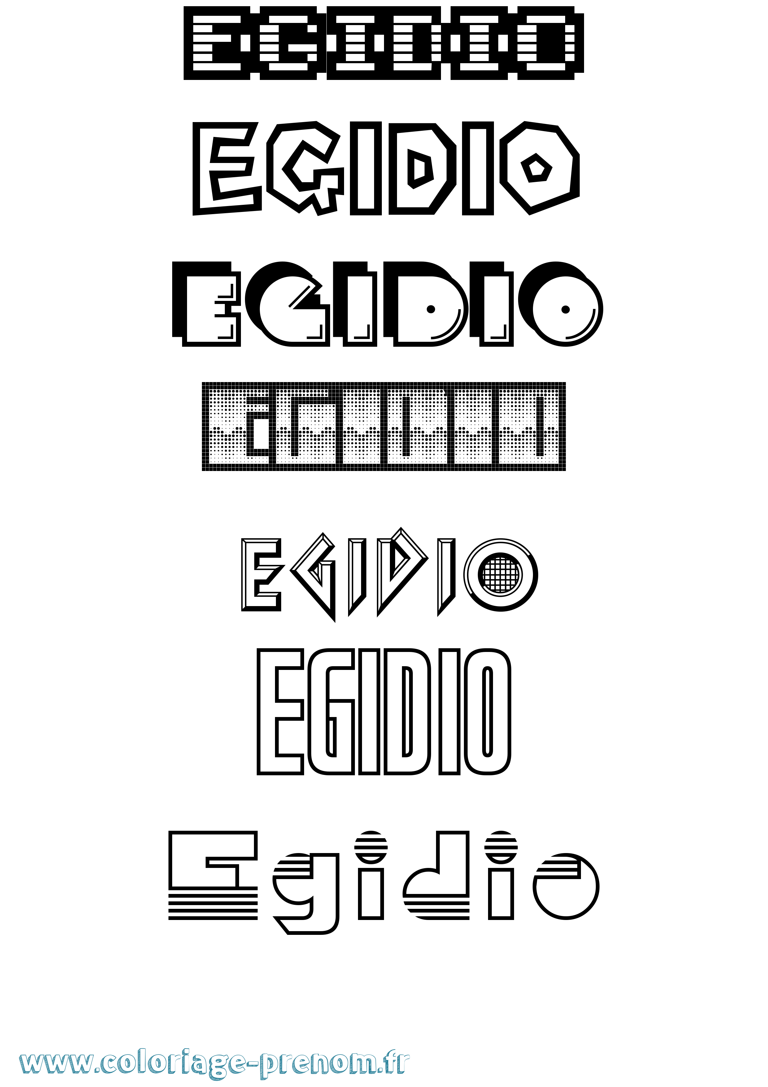 Coloriage prénom Egidio Jeux Vidéos