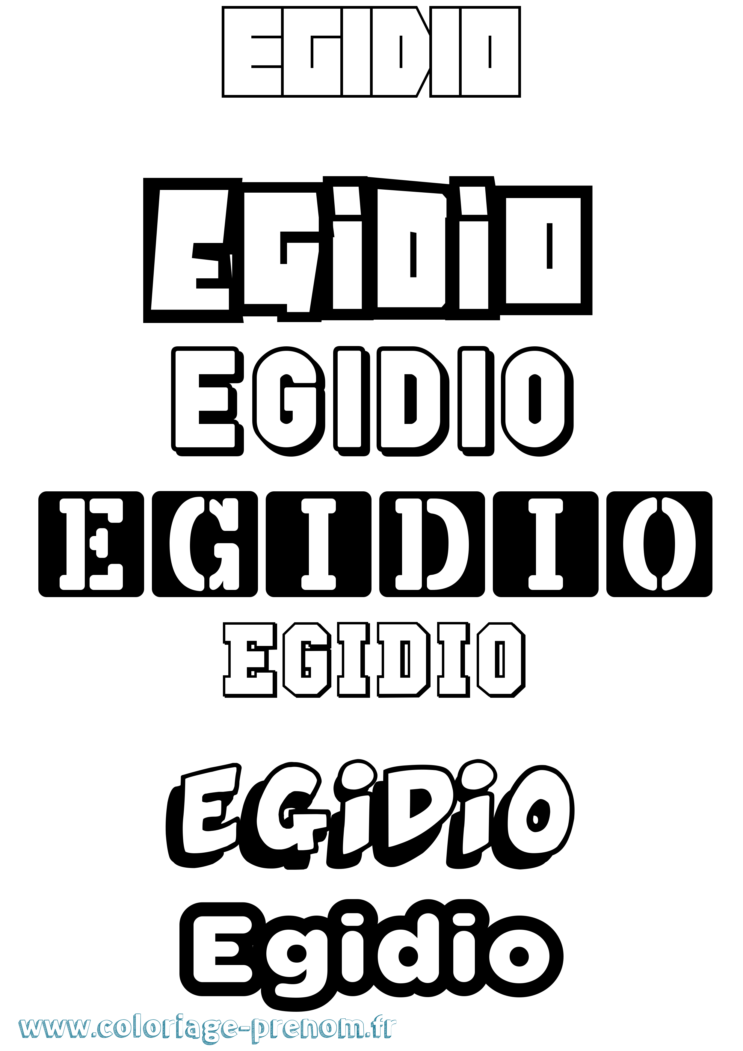 Coloriage prénom Egidio Simple