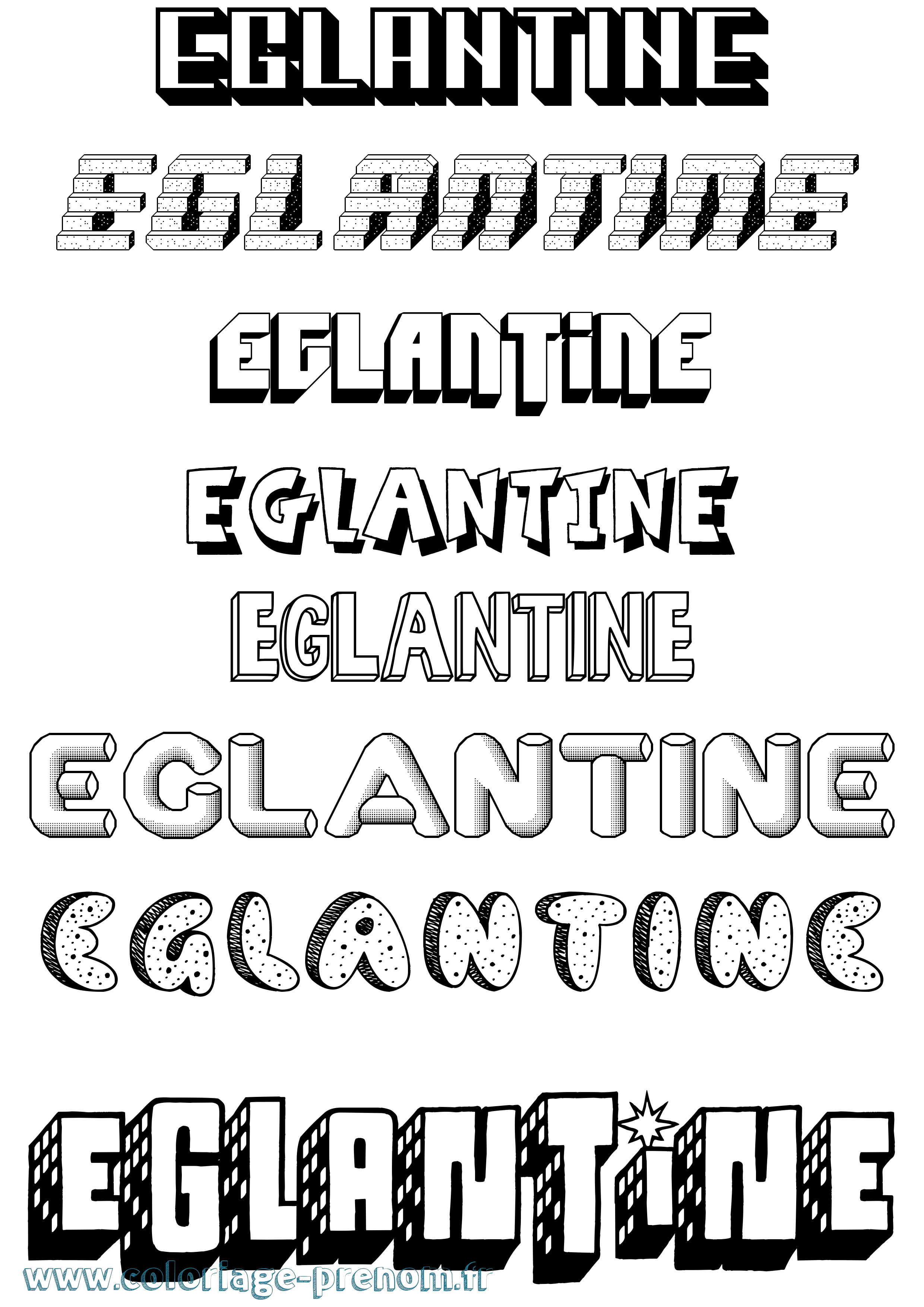 Coloriage Eglantine Coloriage prénom Eglantine
