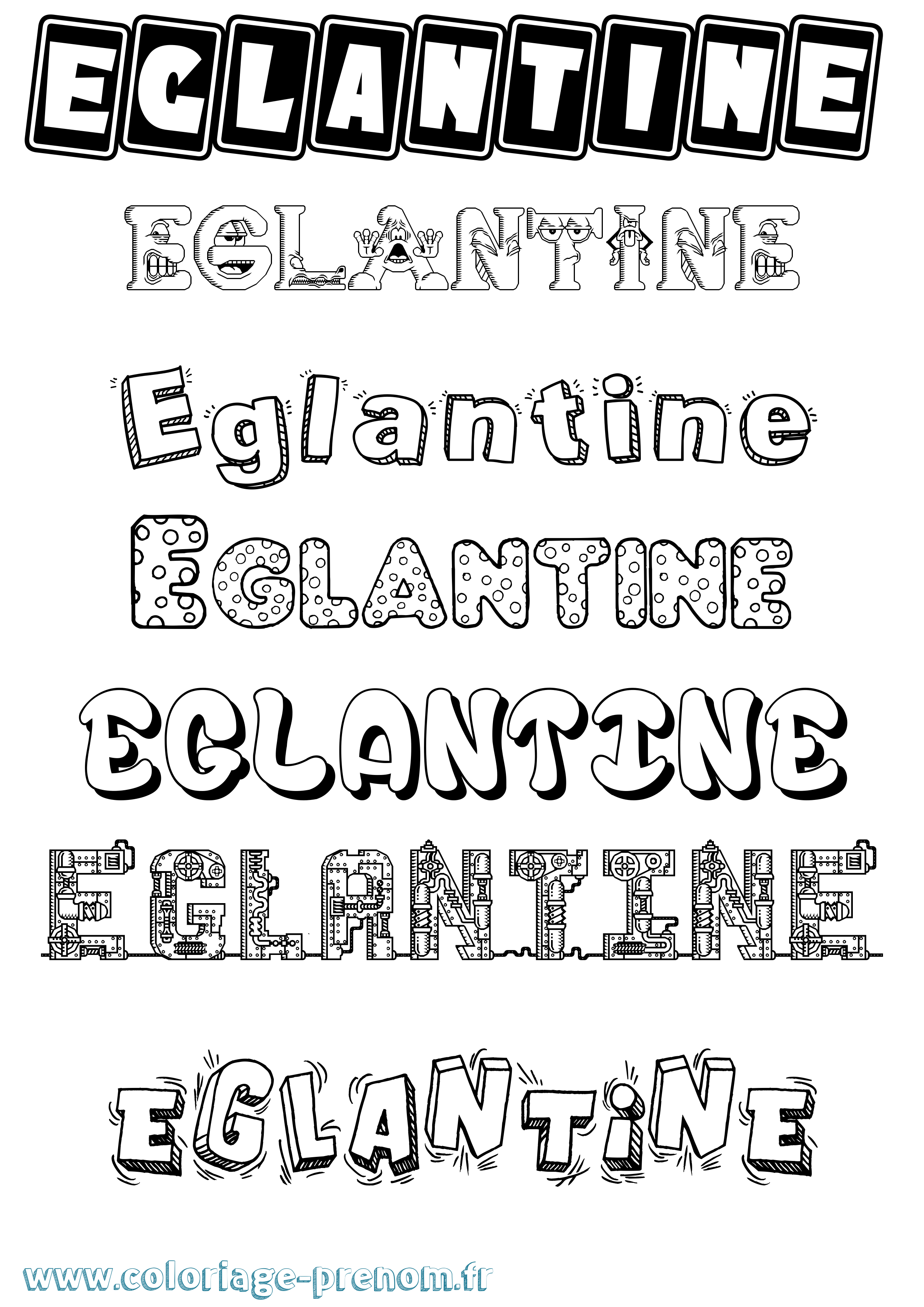 Coloriage Eglantine Coloriage prénom Eglantine