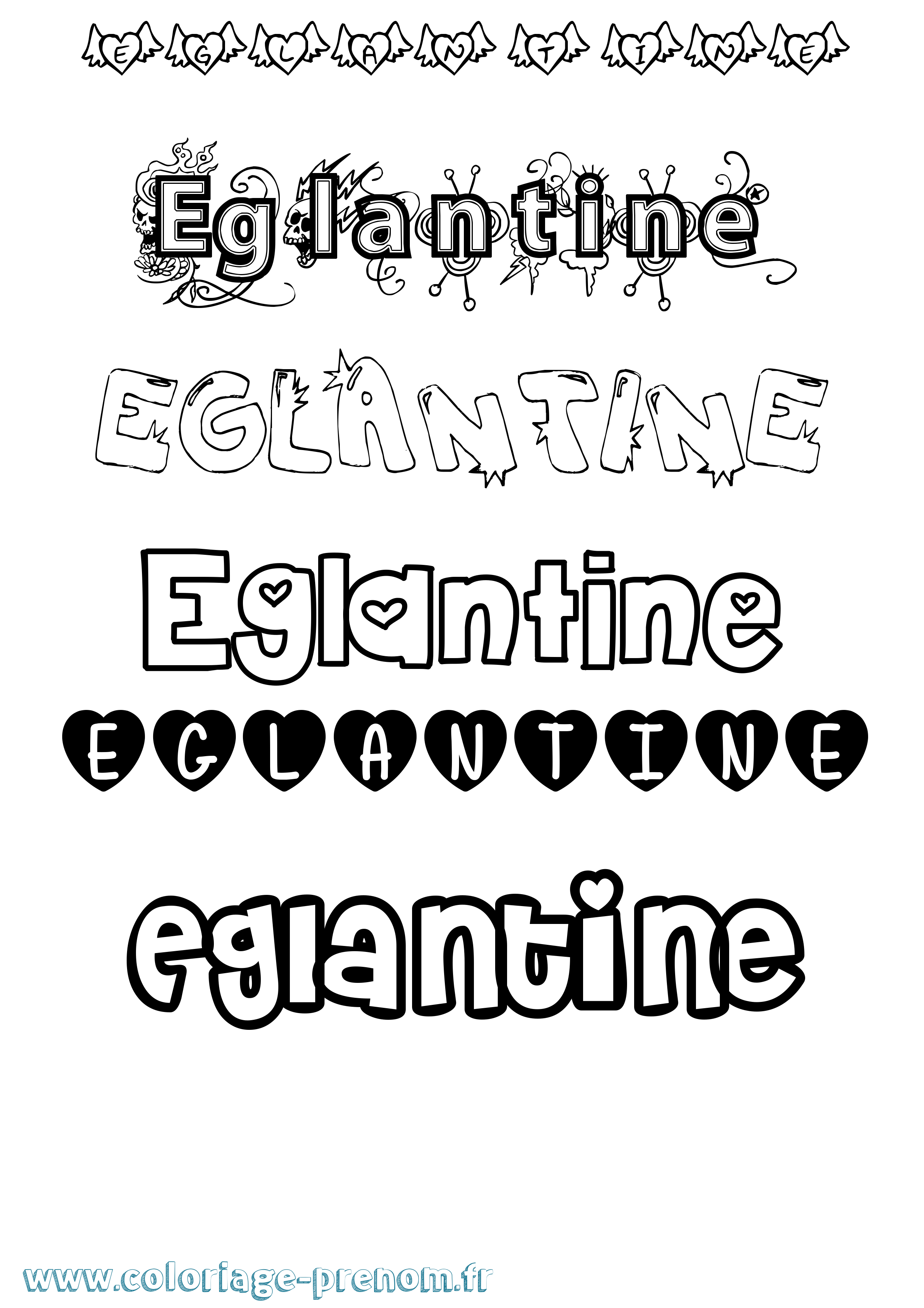 Coloriage Eglantine Coloriage prénom Eglantine