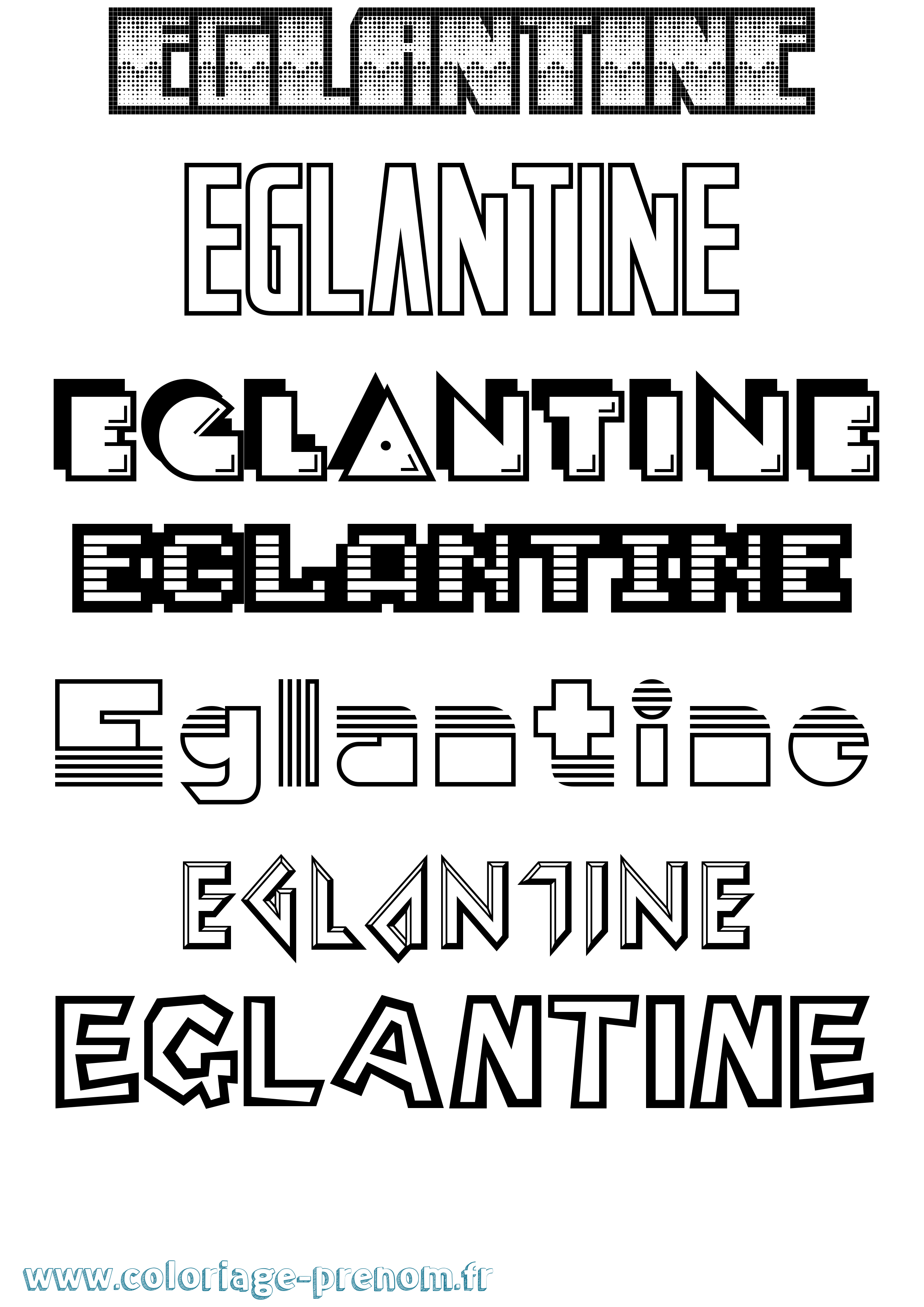 Coloriage prénom Eglantine