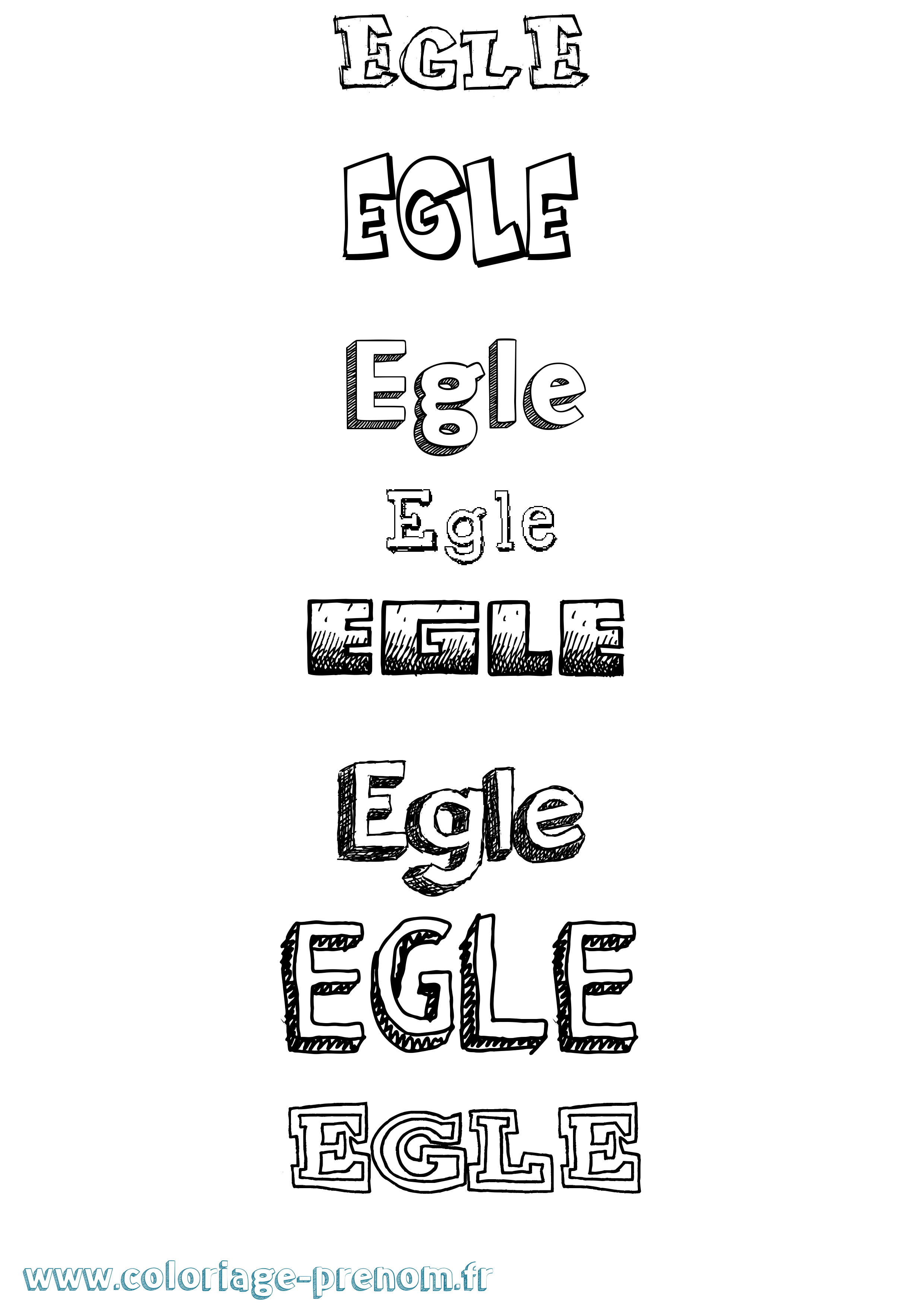 Coloriage prénom Egle Dessiné