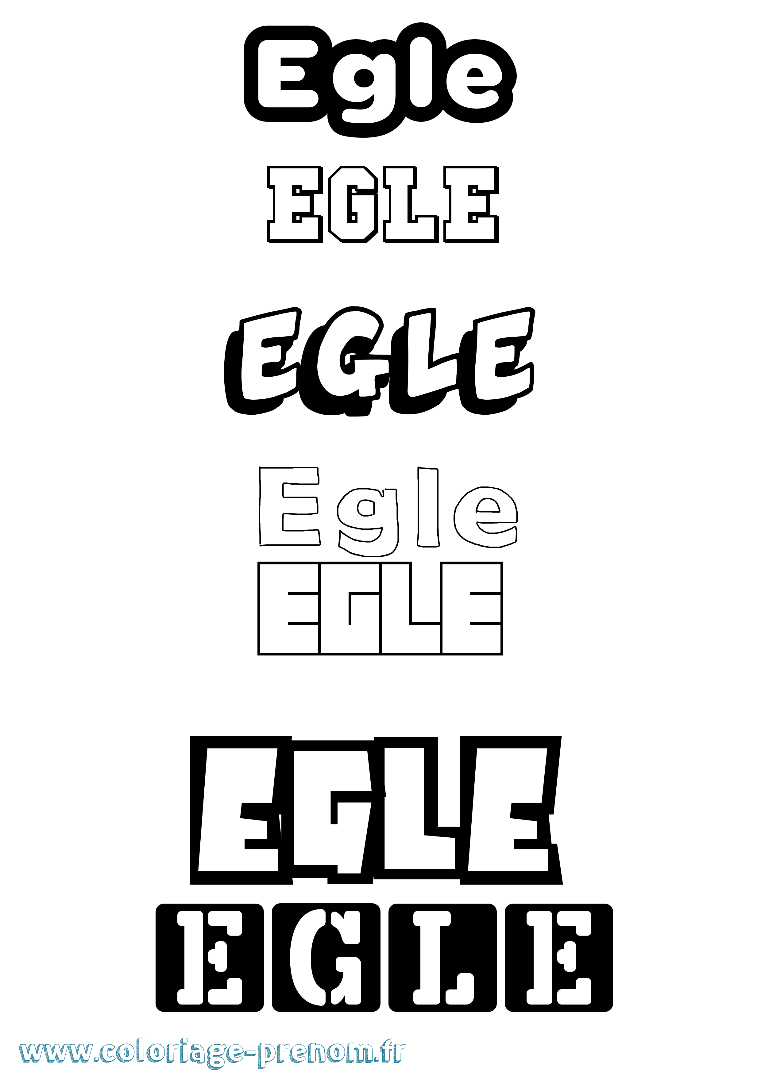 Coloriage prénom Egle Simple