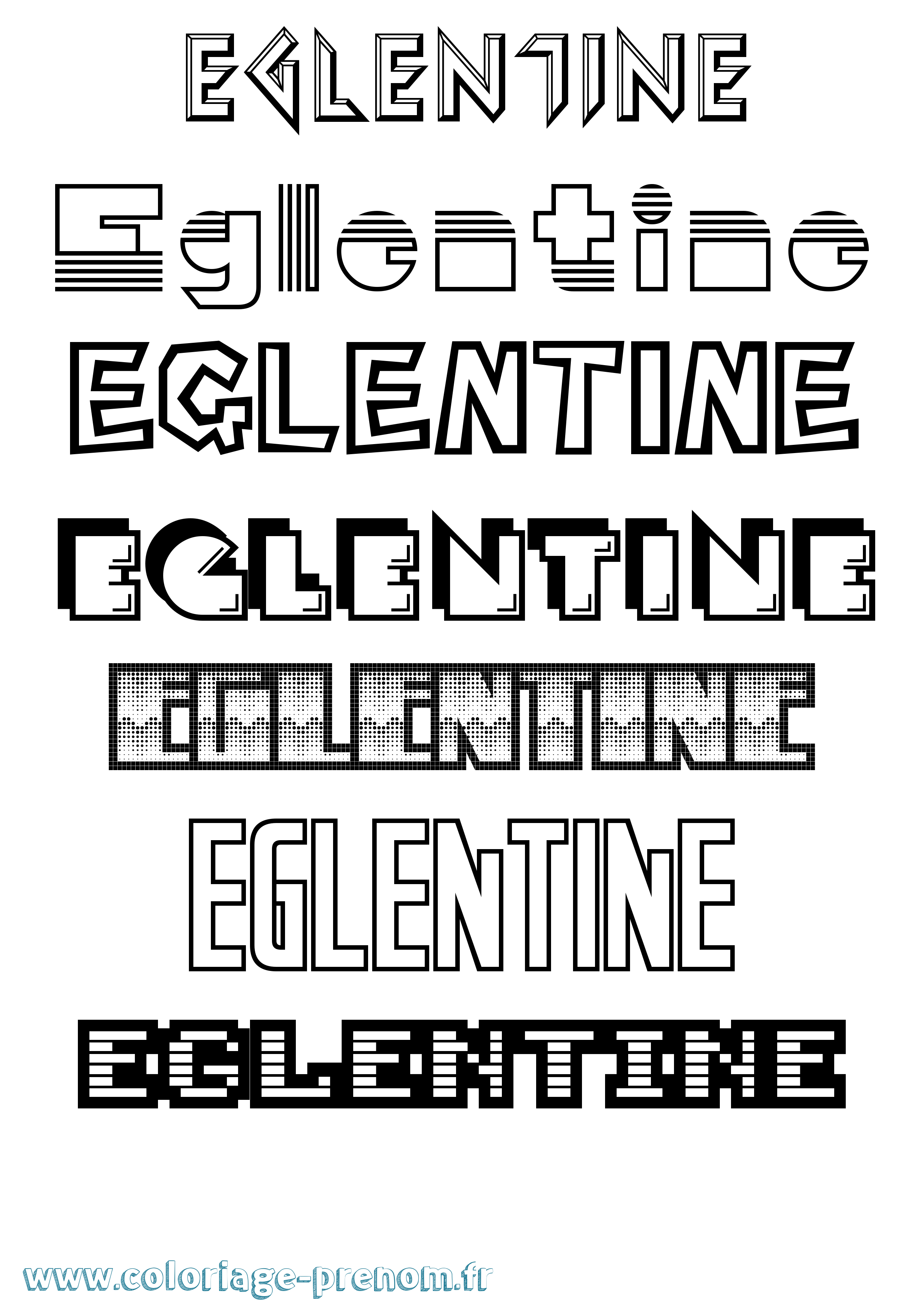Coloriage prénom Eglentine Jeux Vidéos