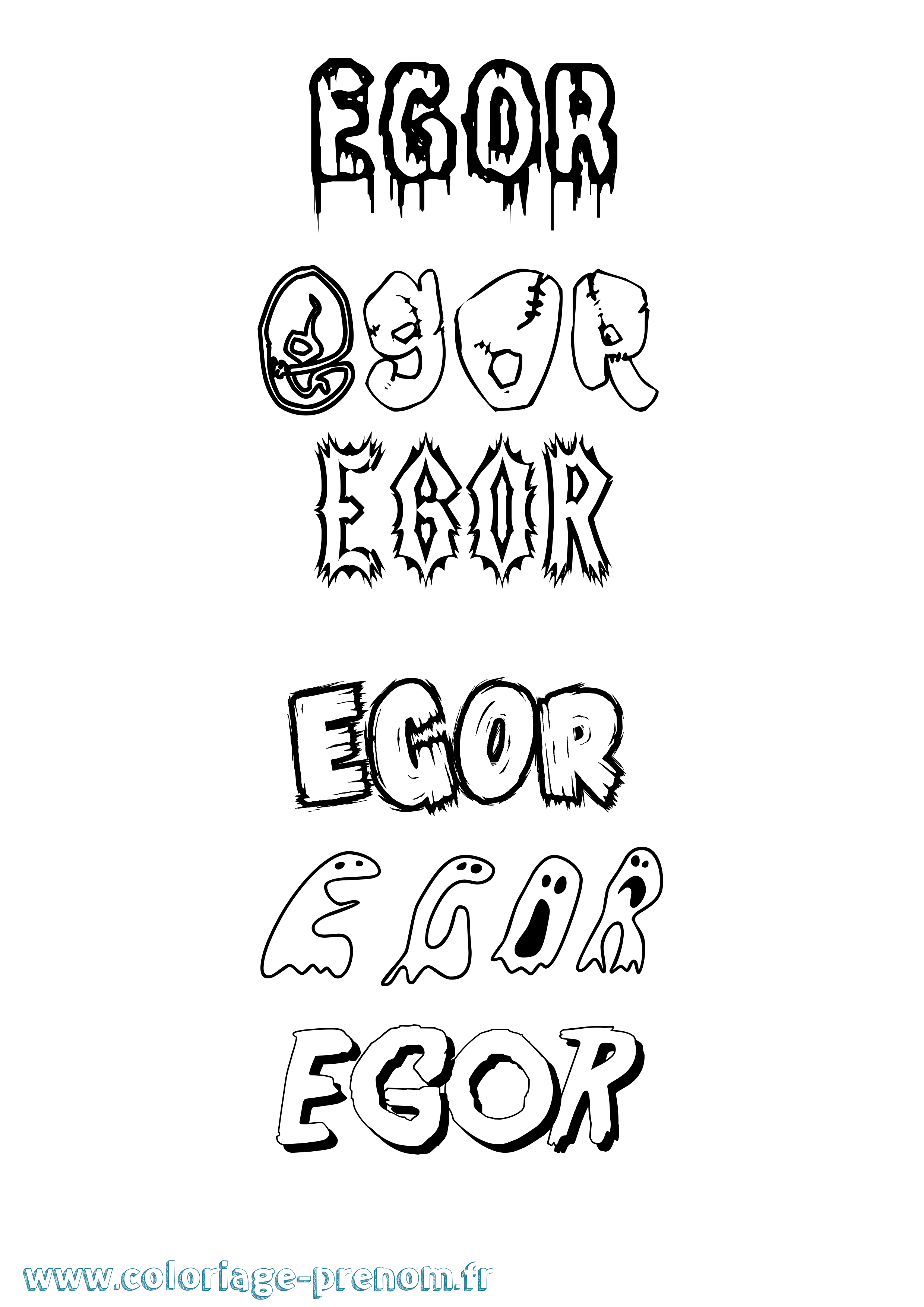 Coloriage prénom Egor Frisson
