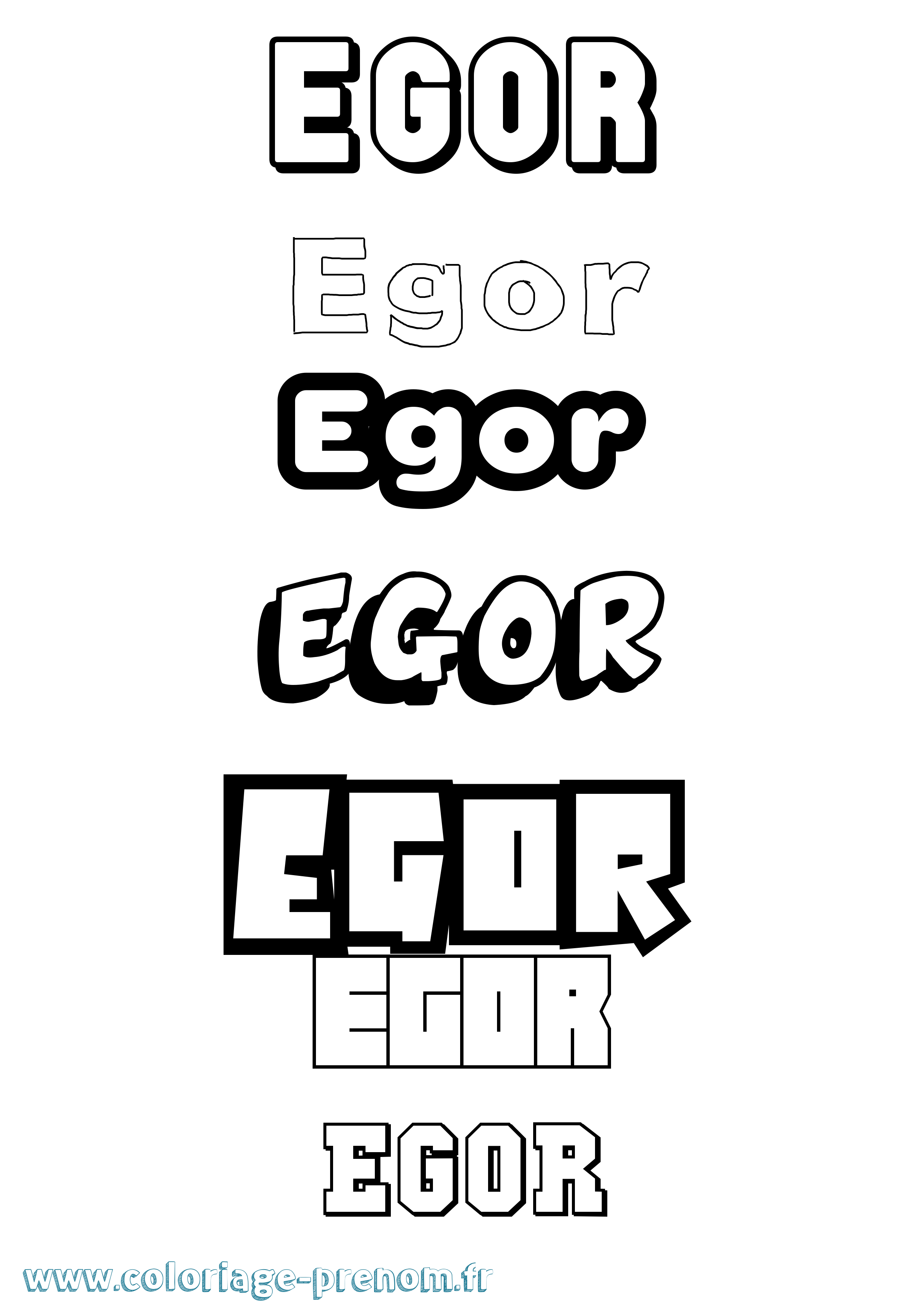 Coloriage prénom Egor Simple