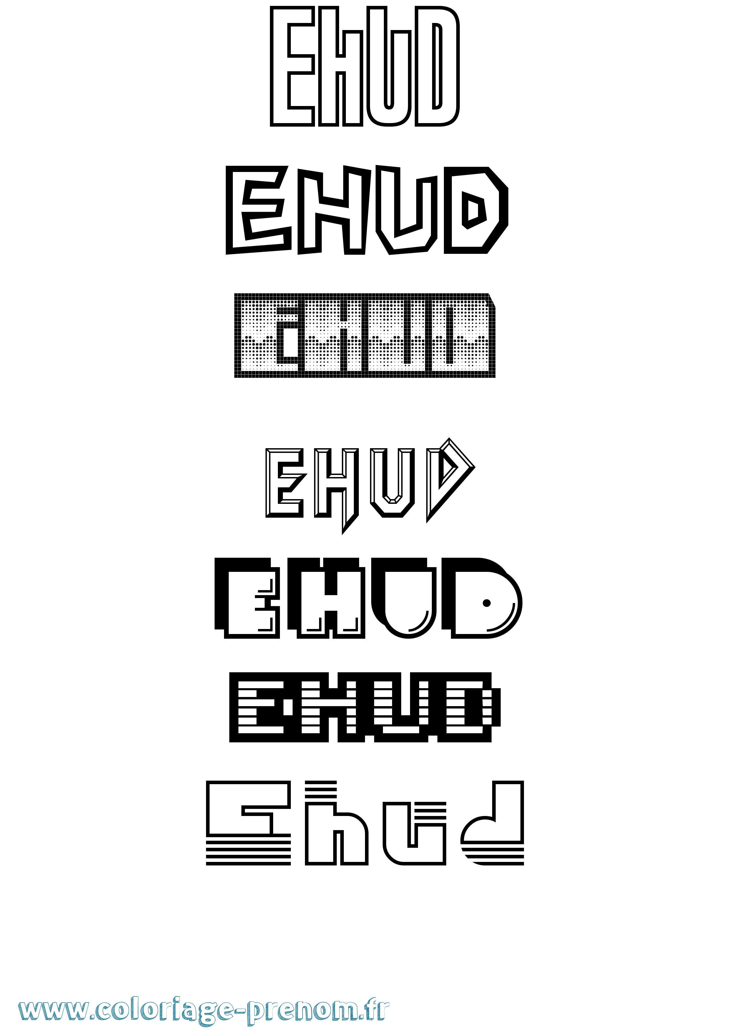 Coloriage prénom Ehud Jeux Vidéos