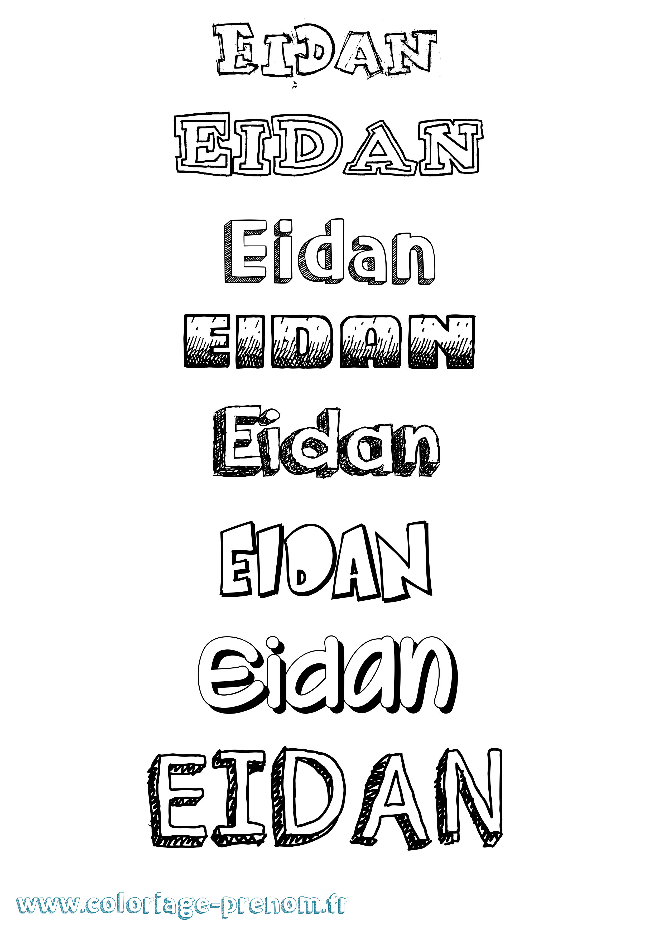 Coloriage prénom Eidan Dessiné