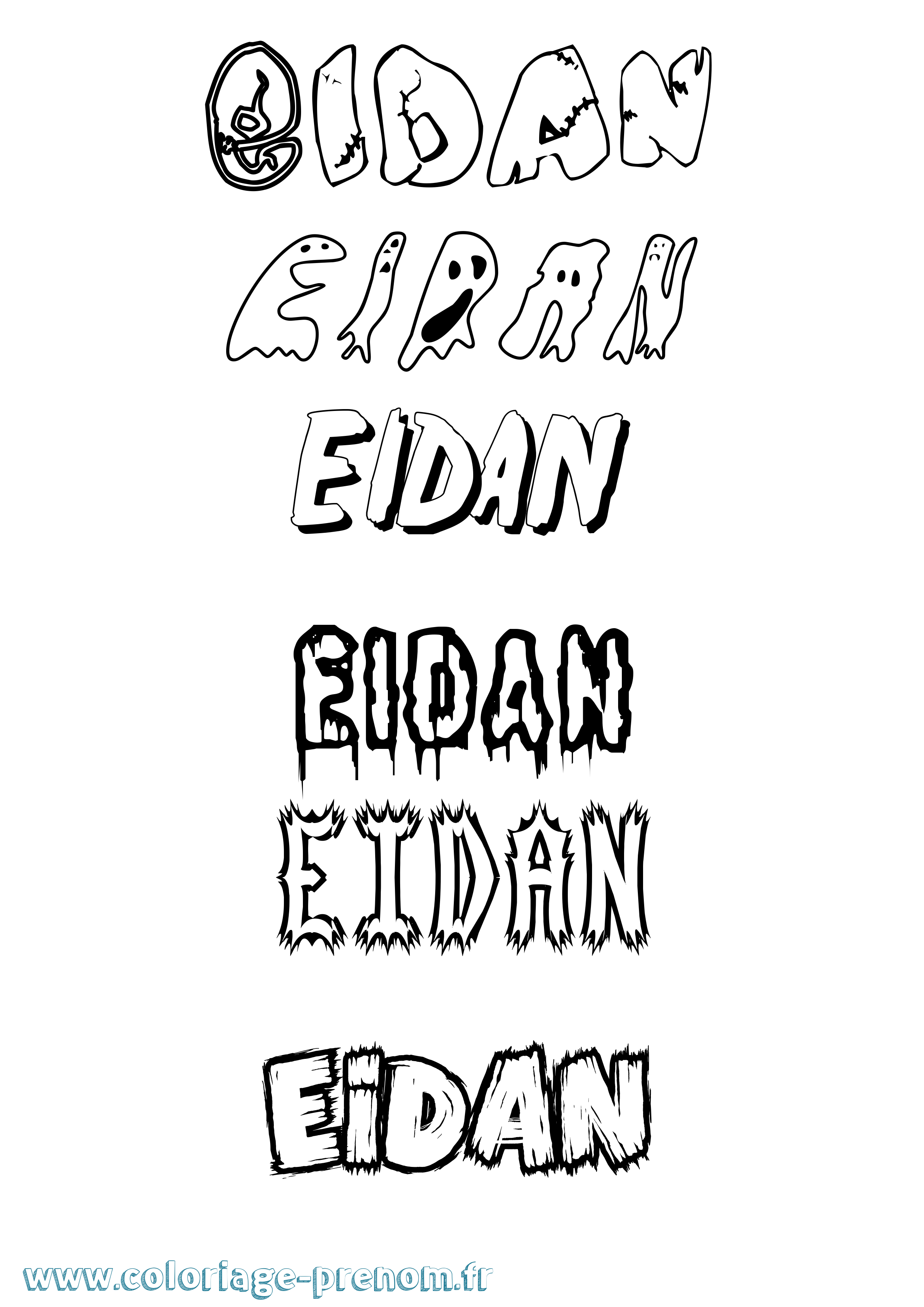 Coloriage prénom Eidan Frisson
