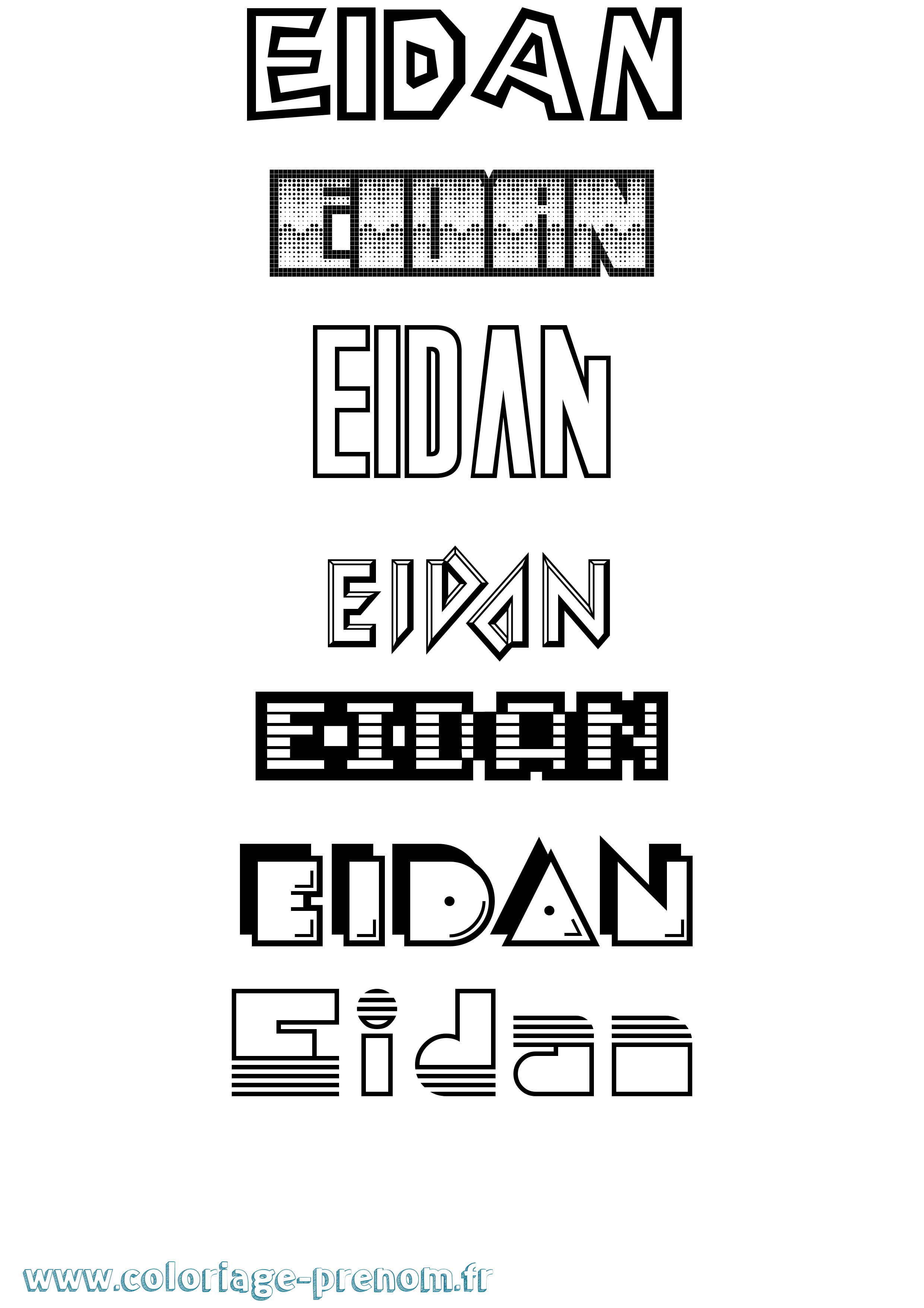 Coloriage prénom Eidan Jeux Vidéos
