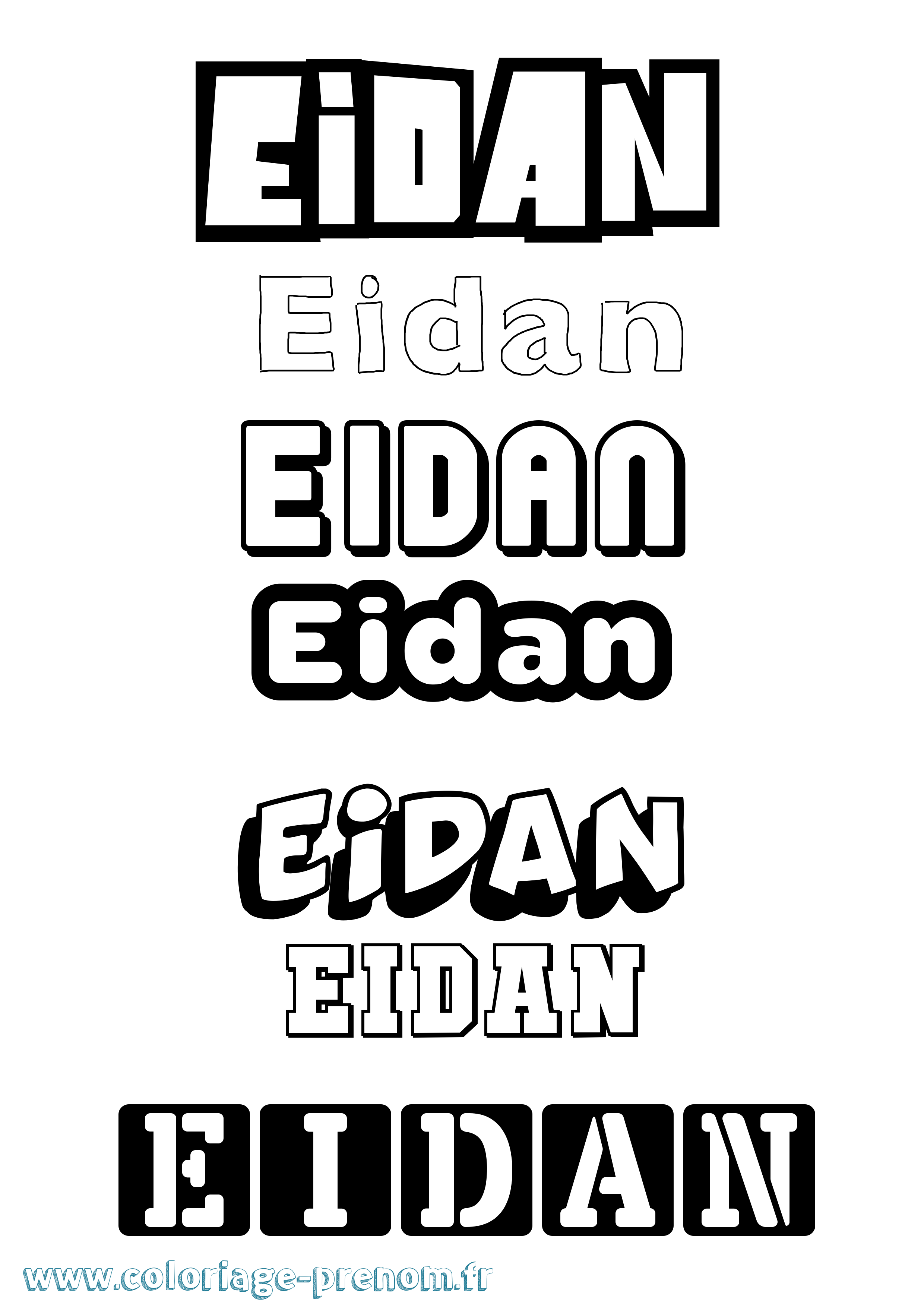 Coloriage prénom Eidan Simple