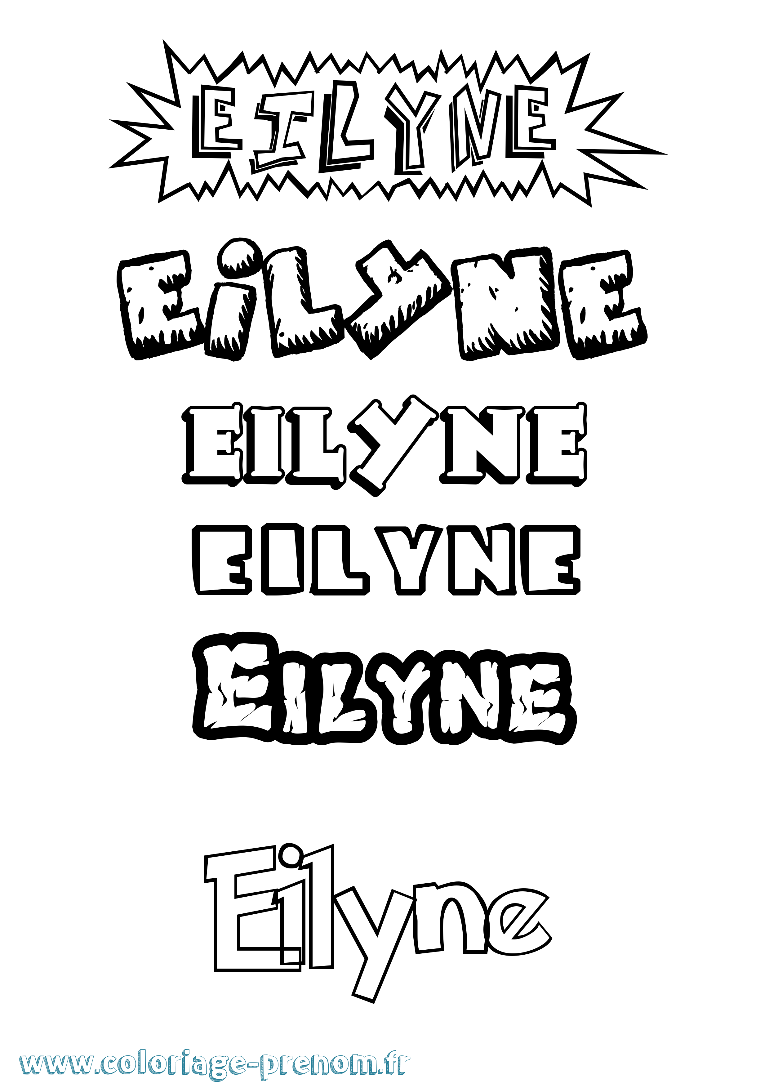 Coloriage prénom Eilyne Dessin Animé