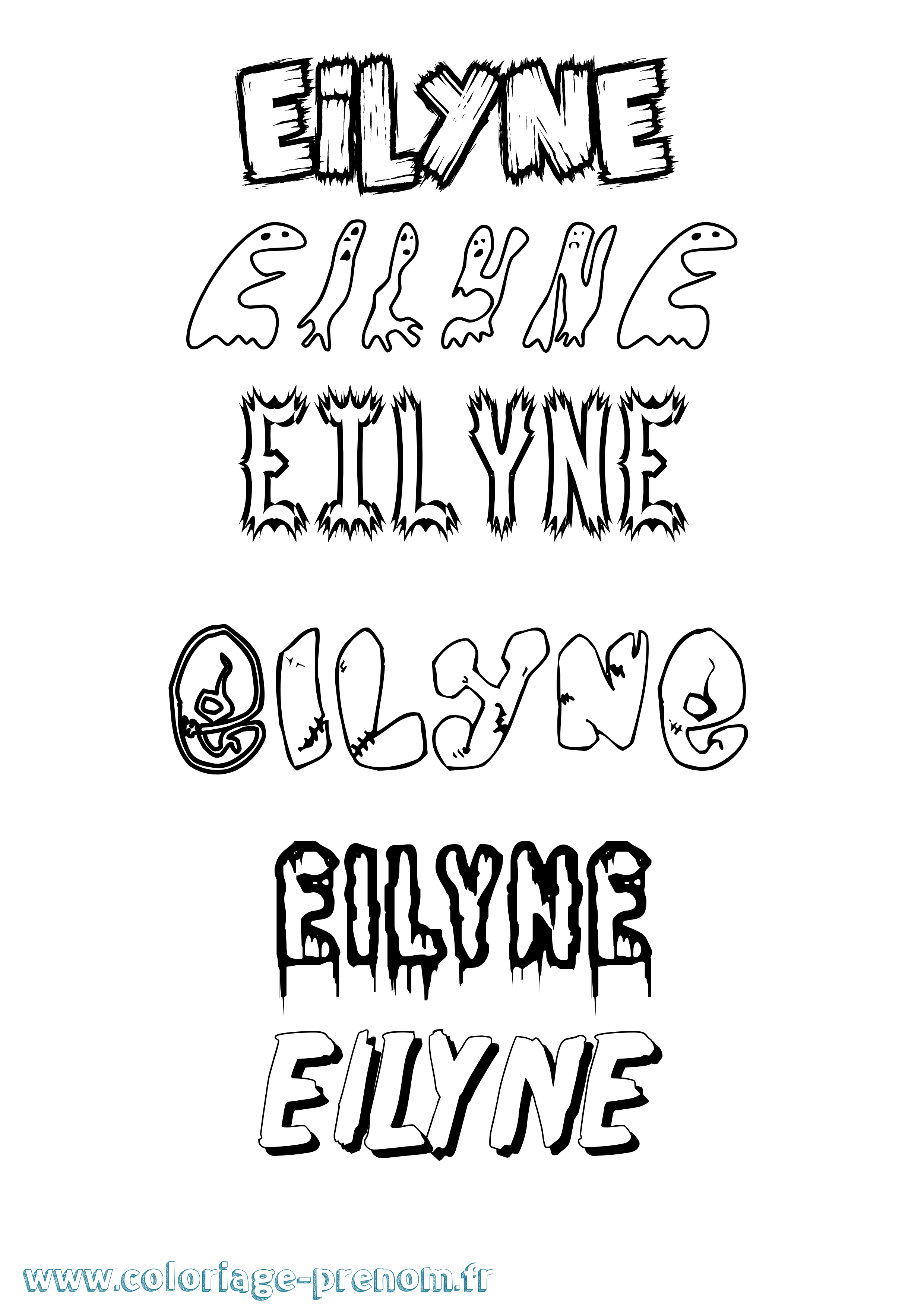 Coloriage prénom Eilyne Frisson