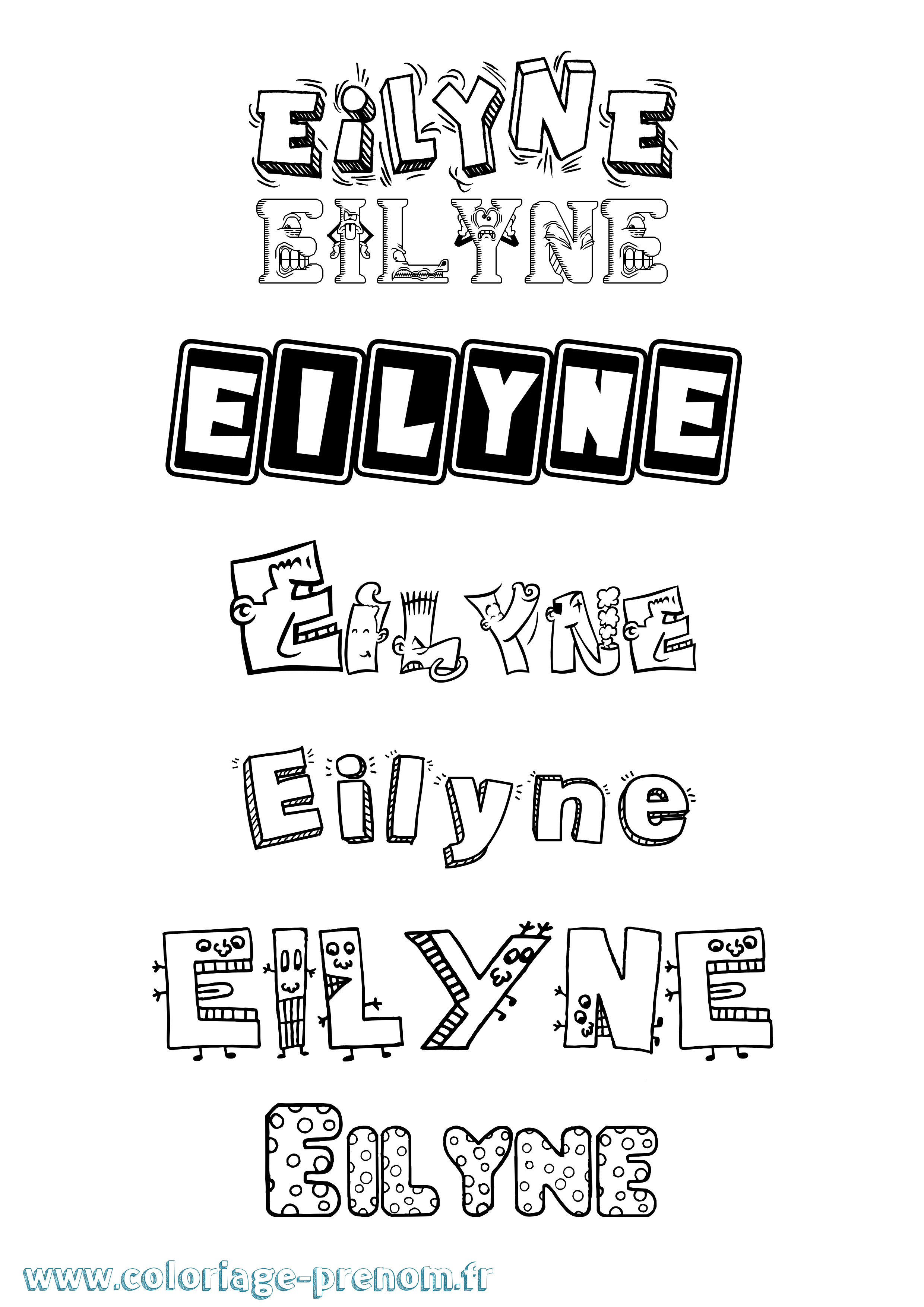 Coloriage prénom Eilyne Fun