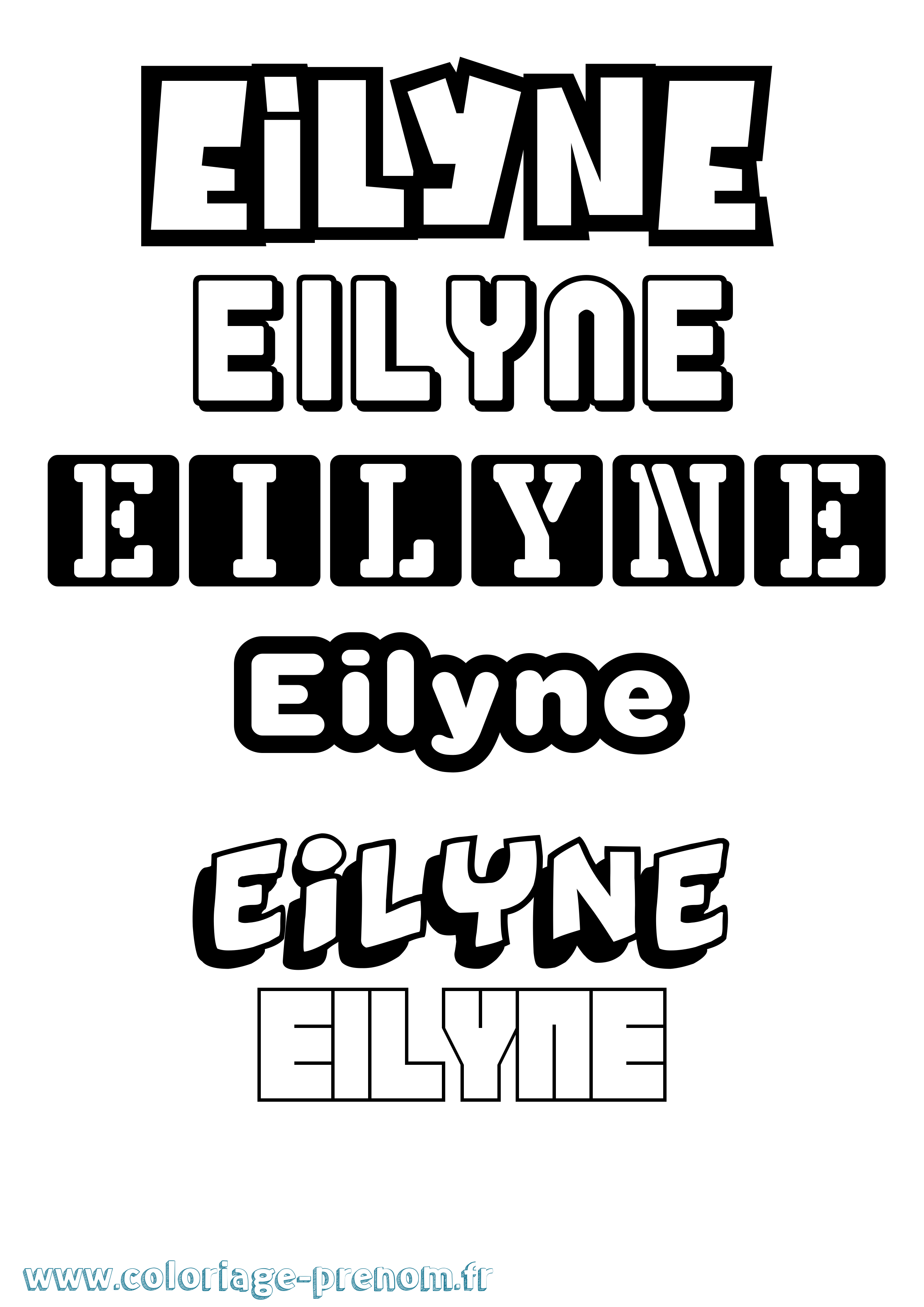 Coloriage prénom Eilyne Simple