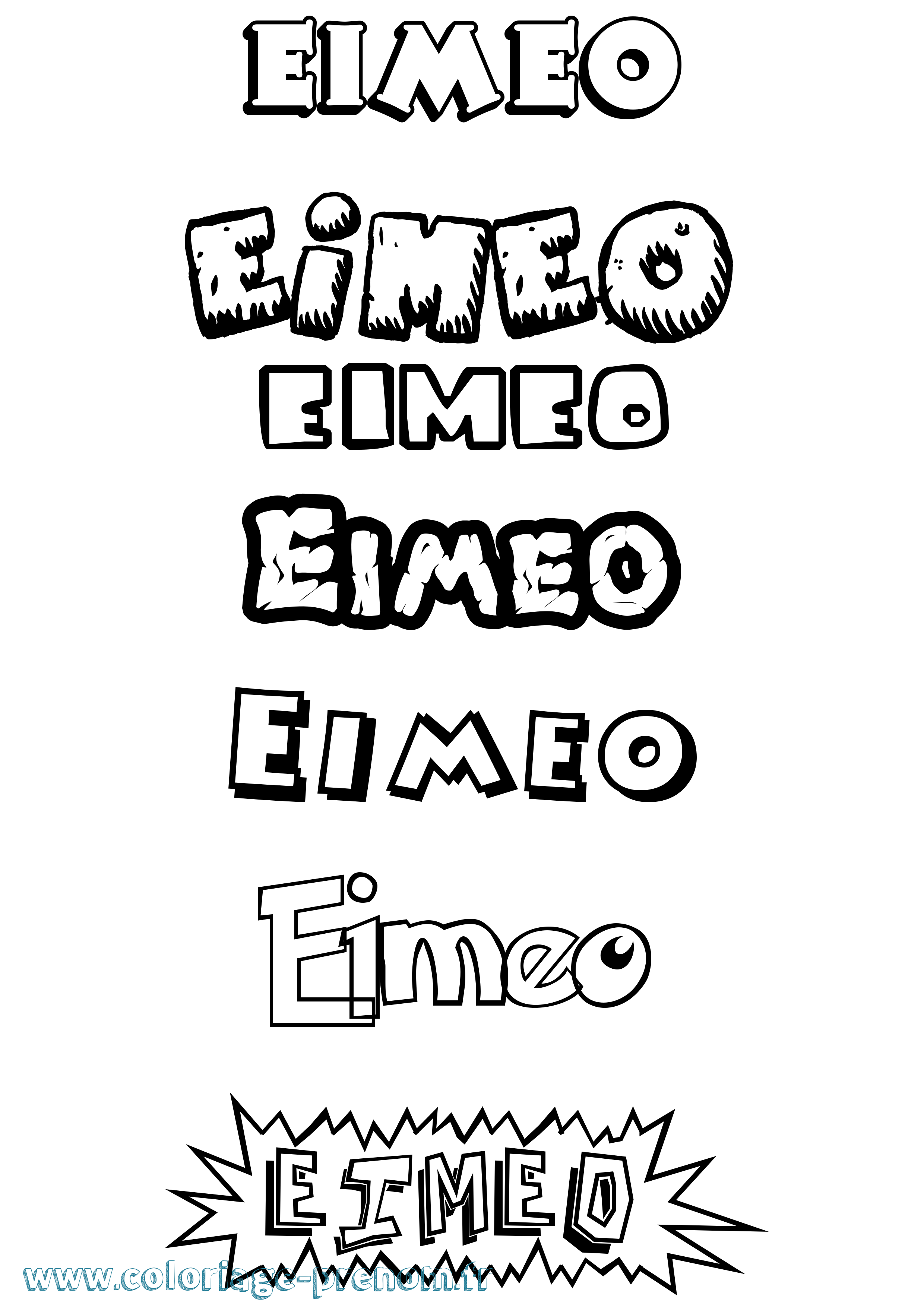 Coloriage prénom Eimeo Dessin Animé