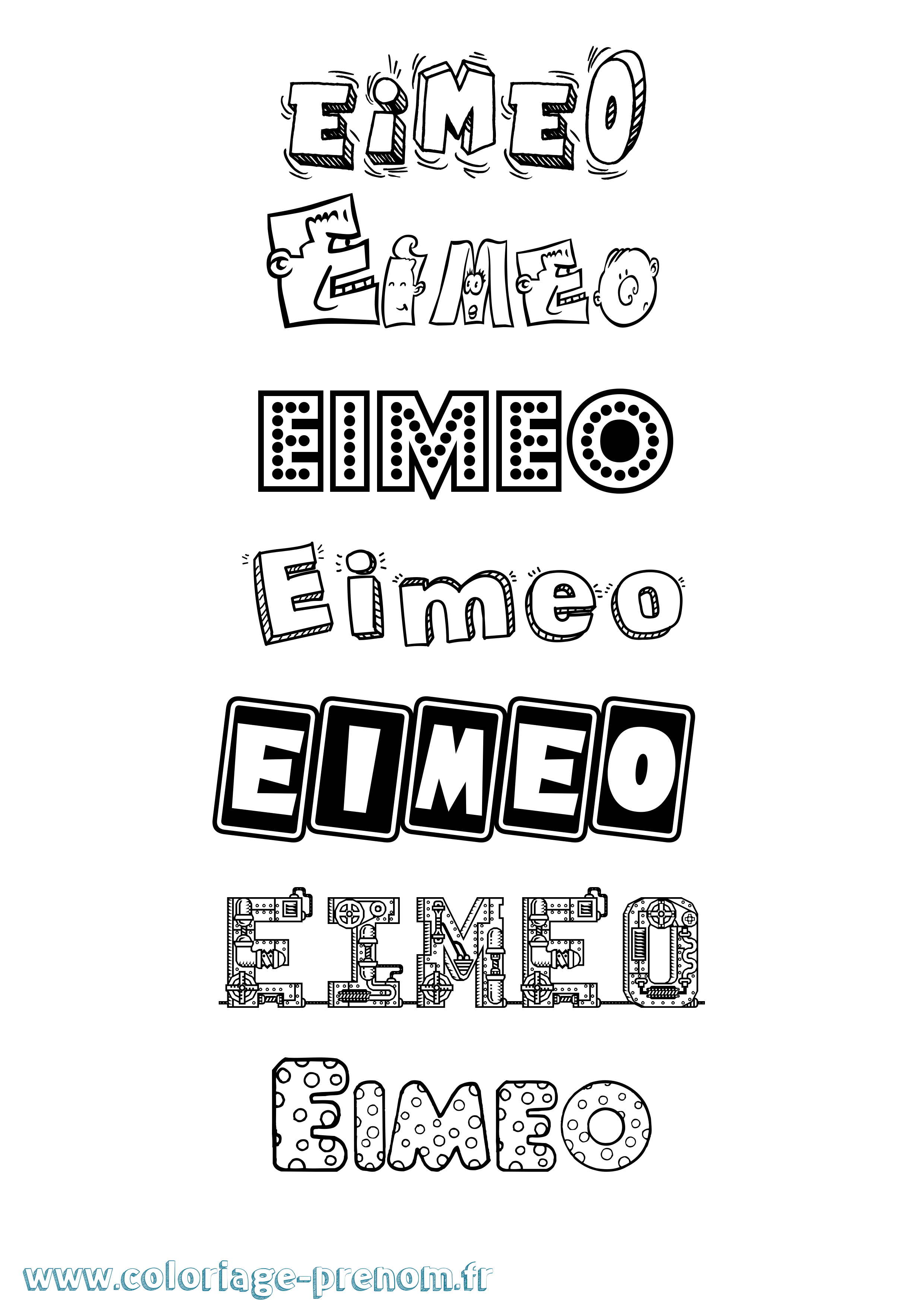 Coloriage prénom Eimeo Fun