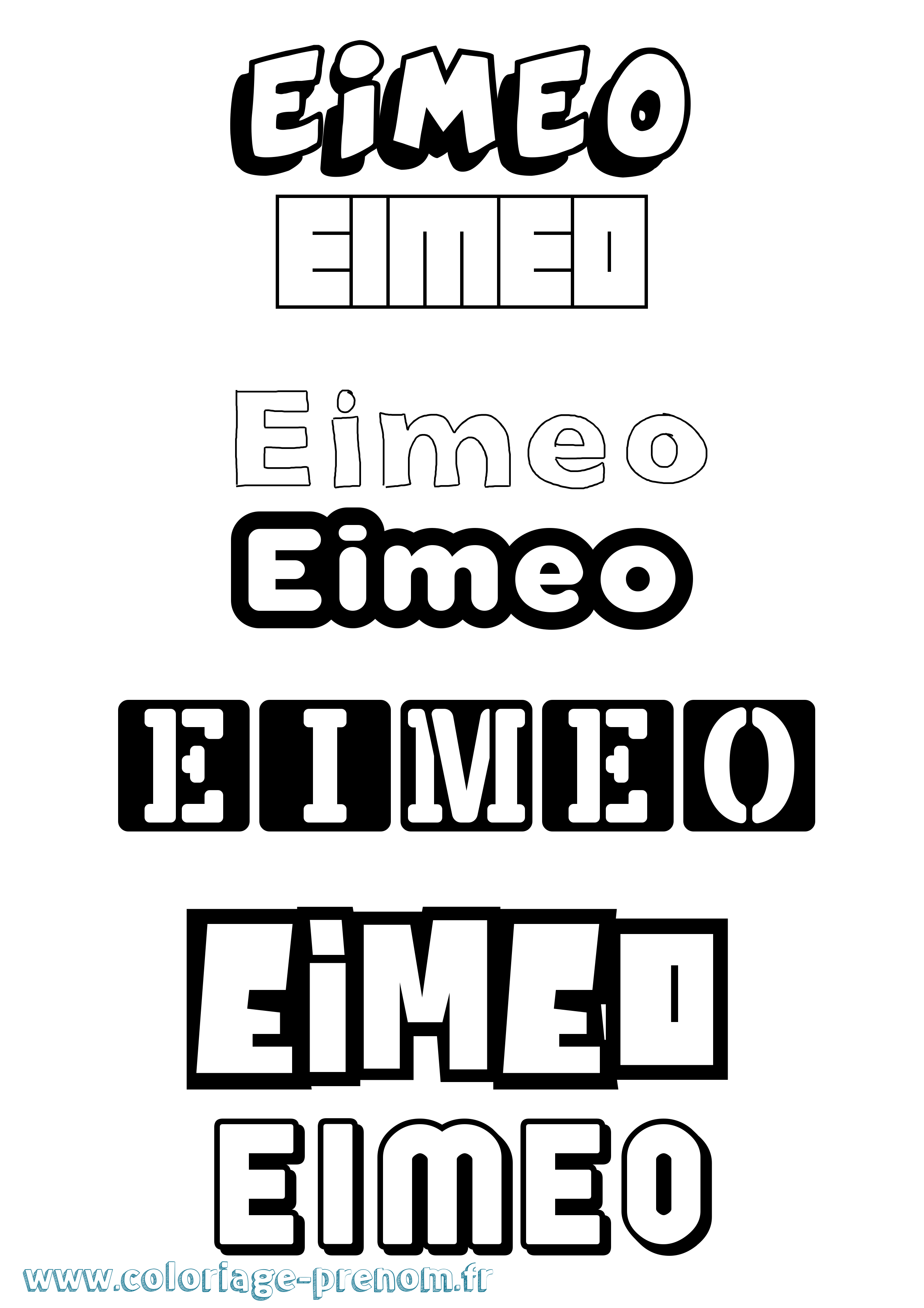 Coloriage prénom Eimeo Simple