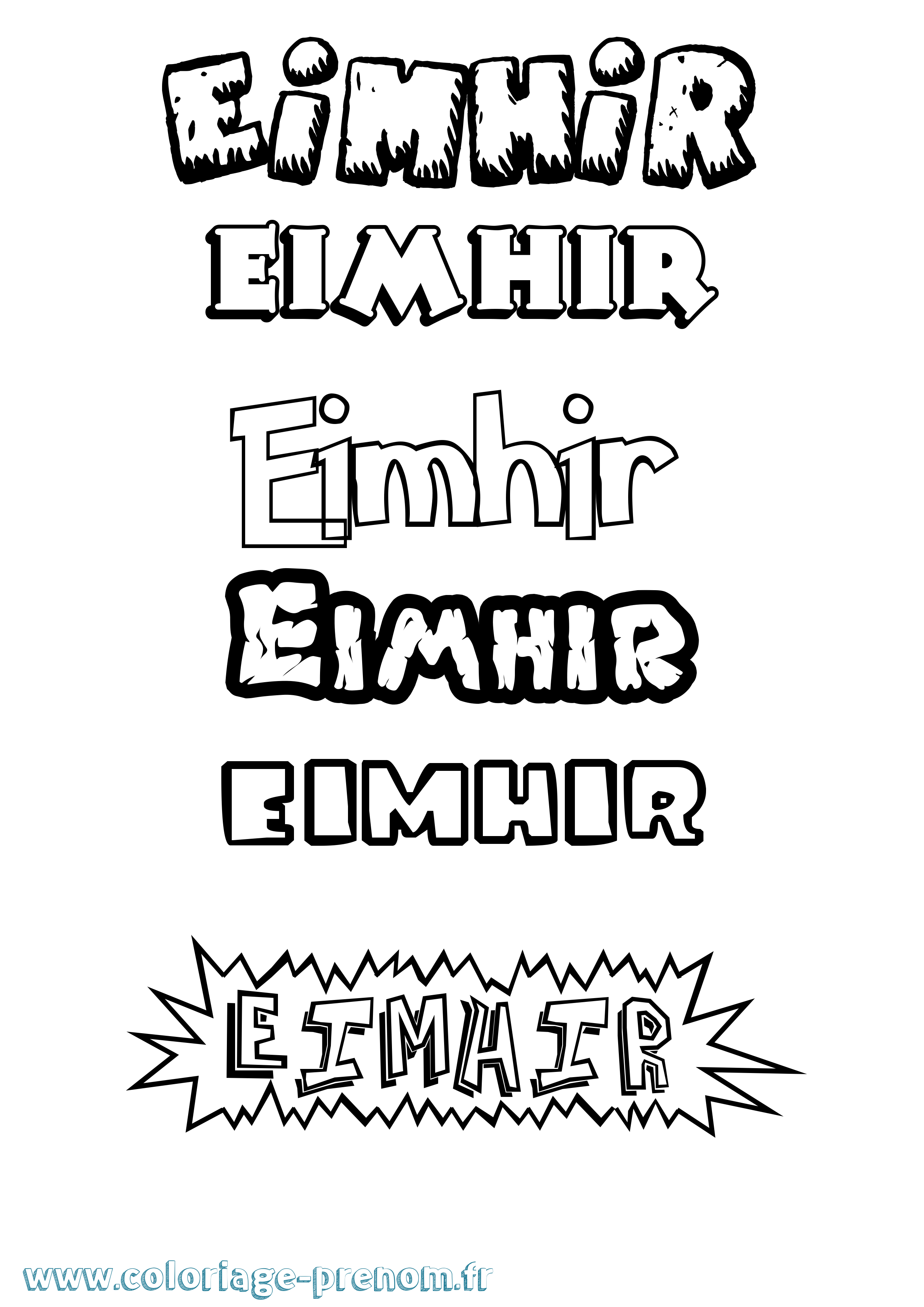 Coloriage prénom Eimhir Dessin Animé