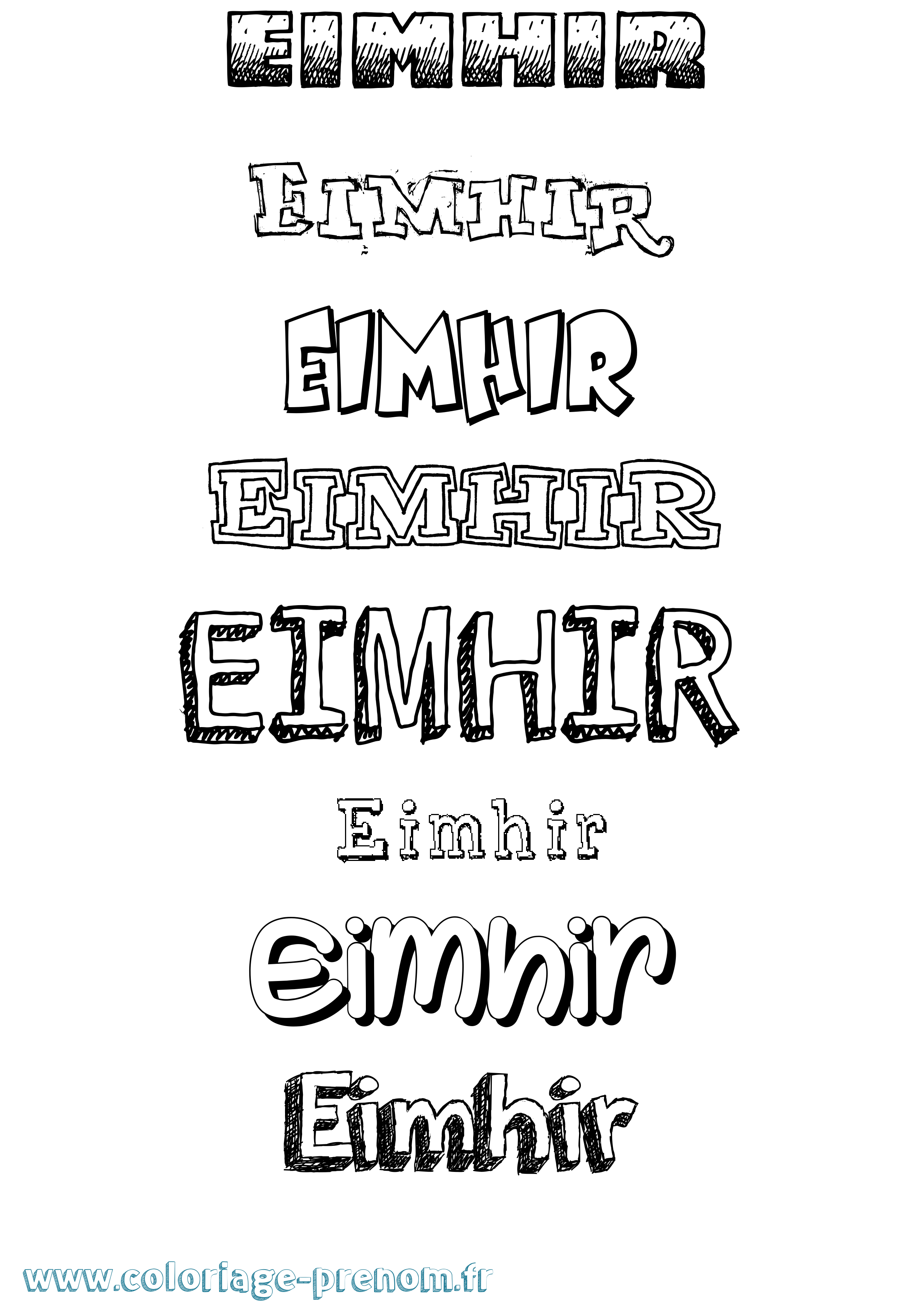 Coloriage prénom Eimhir Dessiné