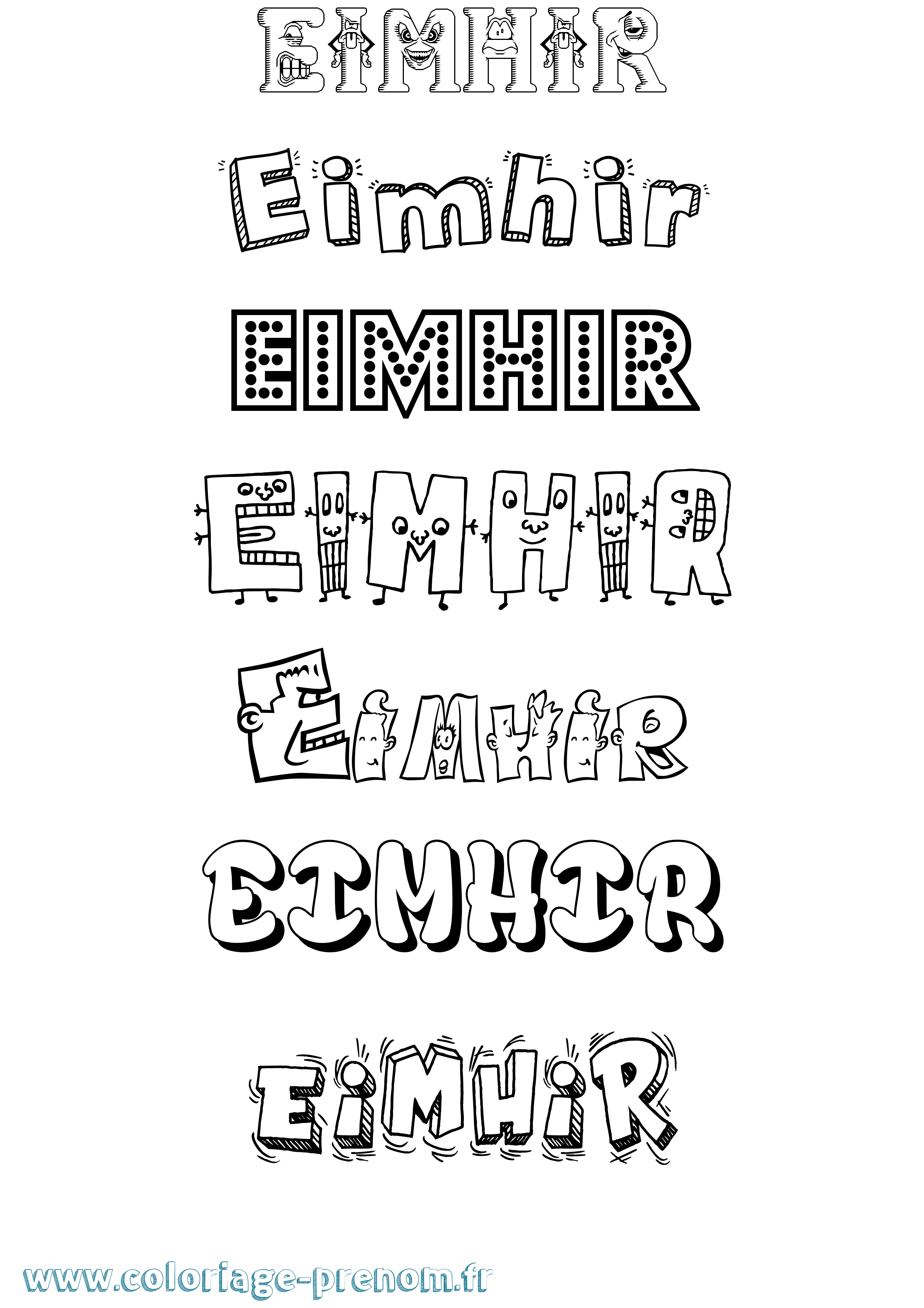 Coloriage prénom Eimhir Fun